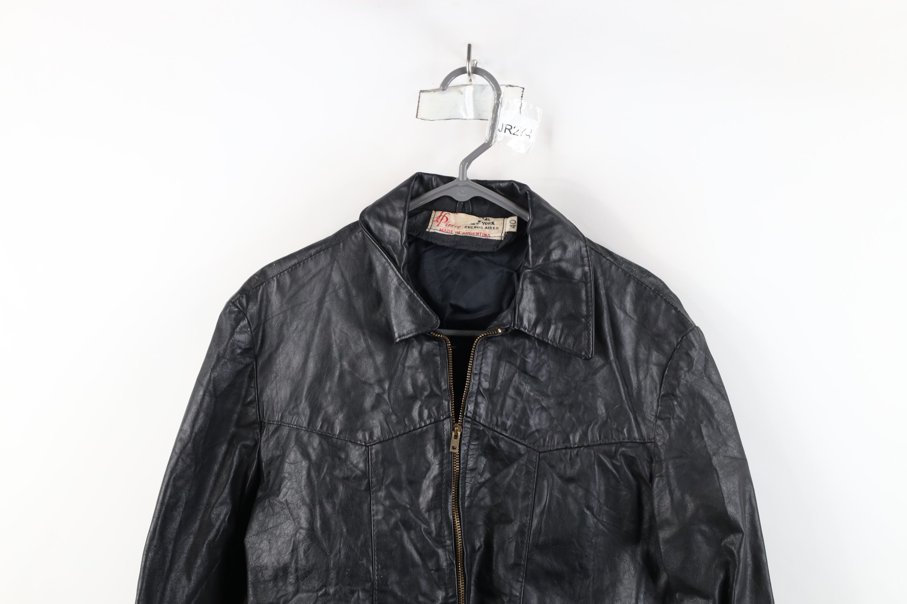 Vintage Vintage 60s 70s Streetwear Leather Bomber Jacket Black Size M / US 6-8 / IT 42-44 - 2 Thumbnail
