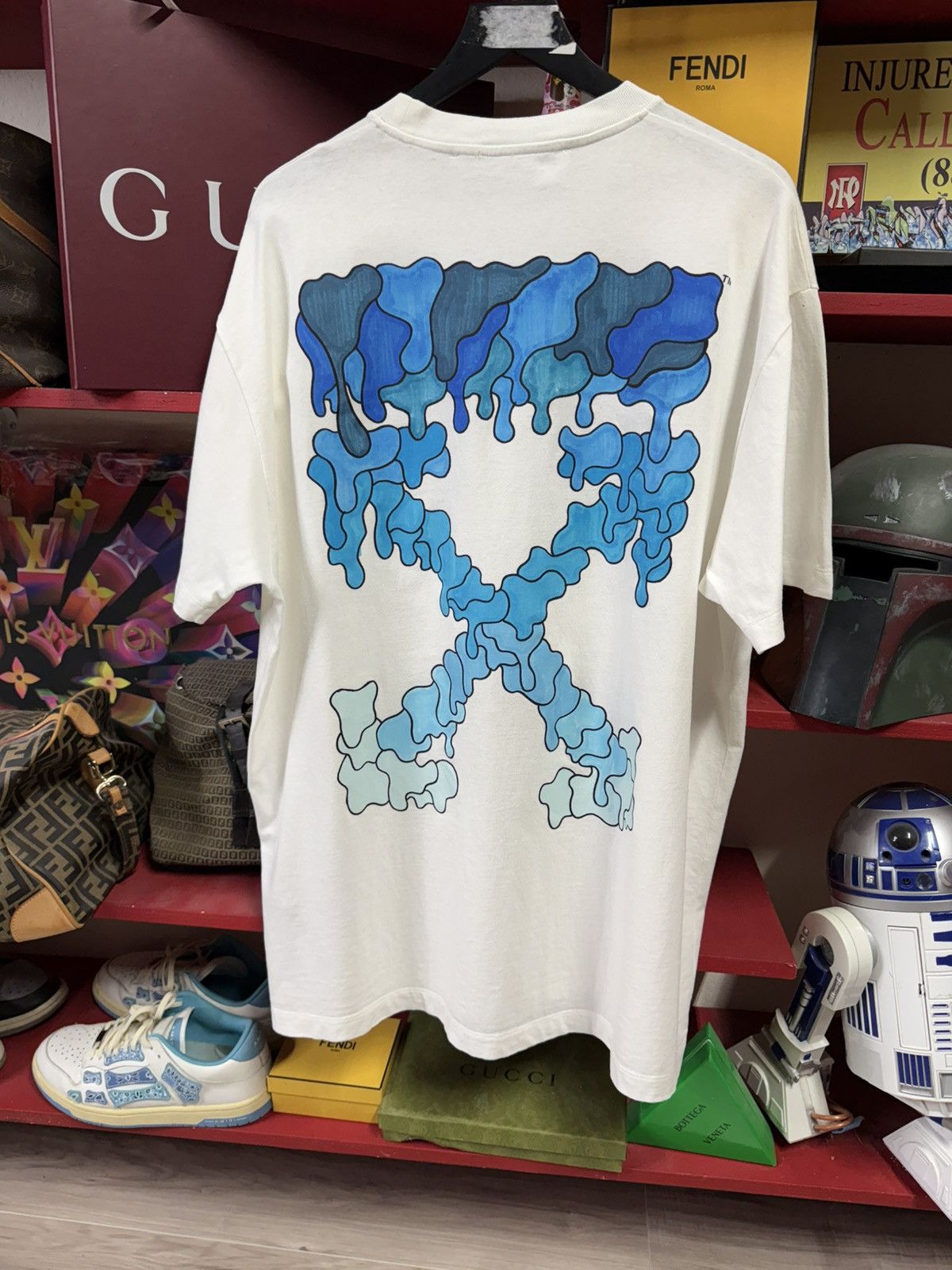 Off-White Blue Marker Arrows T-Shirt Virgil Abloh Tee XLarge