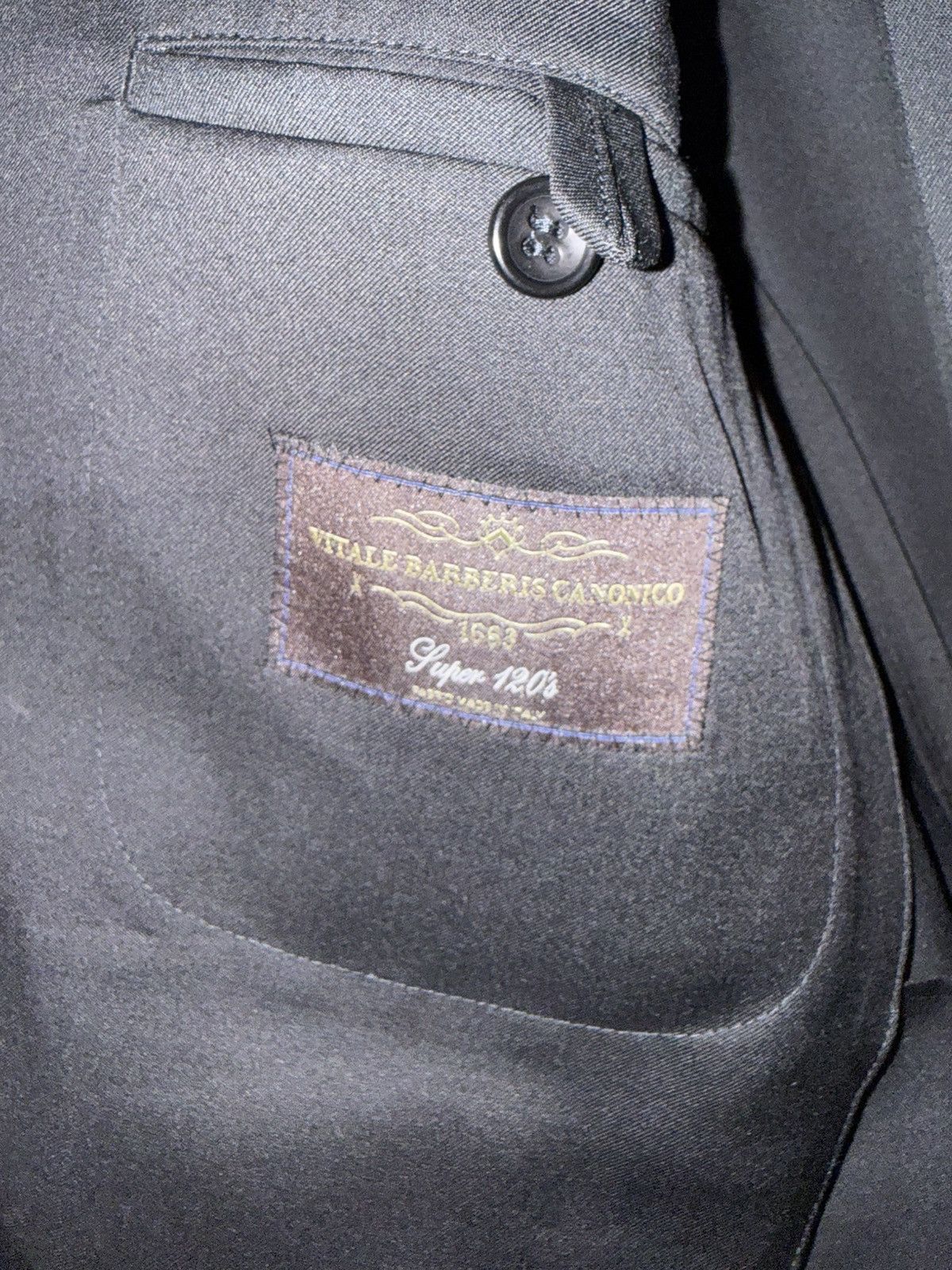 Vitale Barberis Canonico Brand New Vitale Barberis Canonico Black Wool Suit Size 40R - 4 Thumbnail