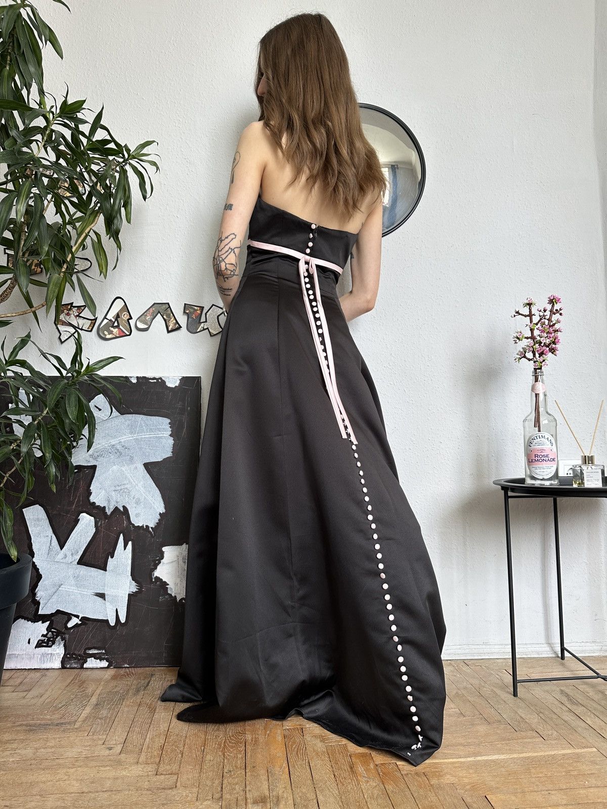Designer × Vintage Prom Floor Stunnig Evening Dress Vintage Luxury Gown Size XS / US 0-2 / IT 36-38 - 9 Thumbnail