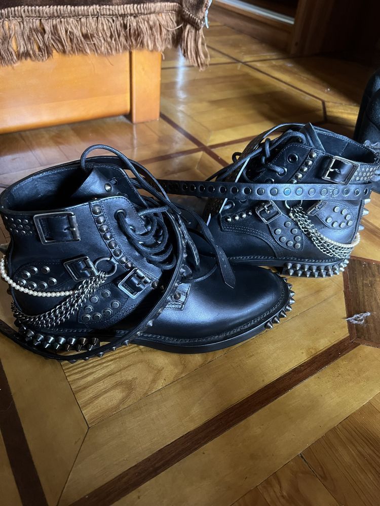 Saint Laurent Paris Saint Laurent Leather Boots Size US 8 / IT 38 - 1 Thumbnail