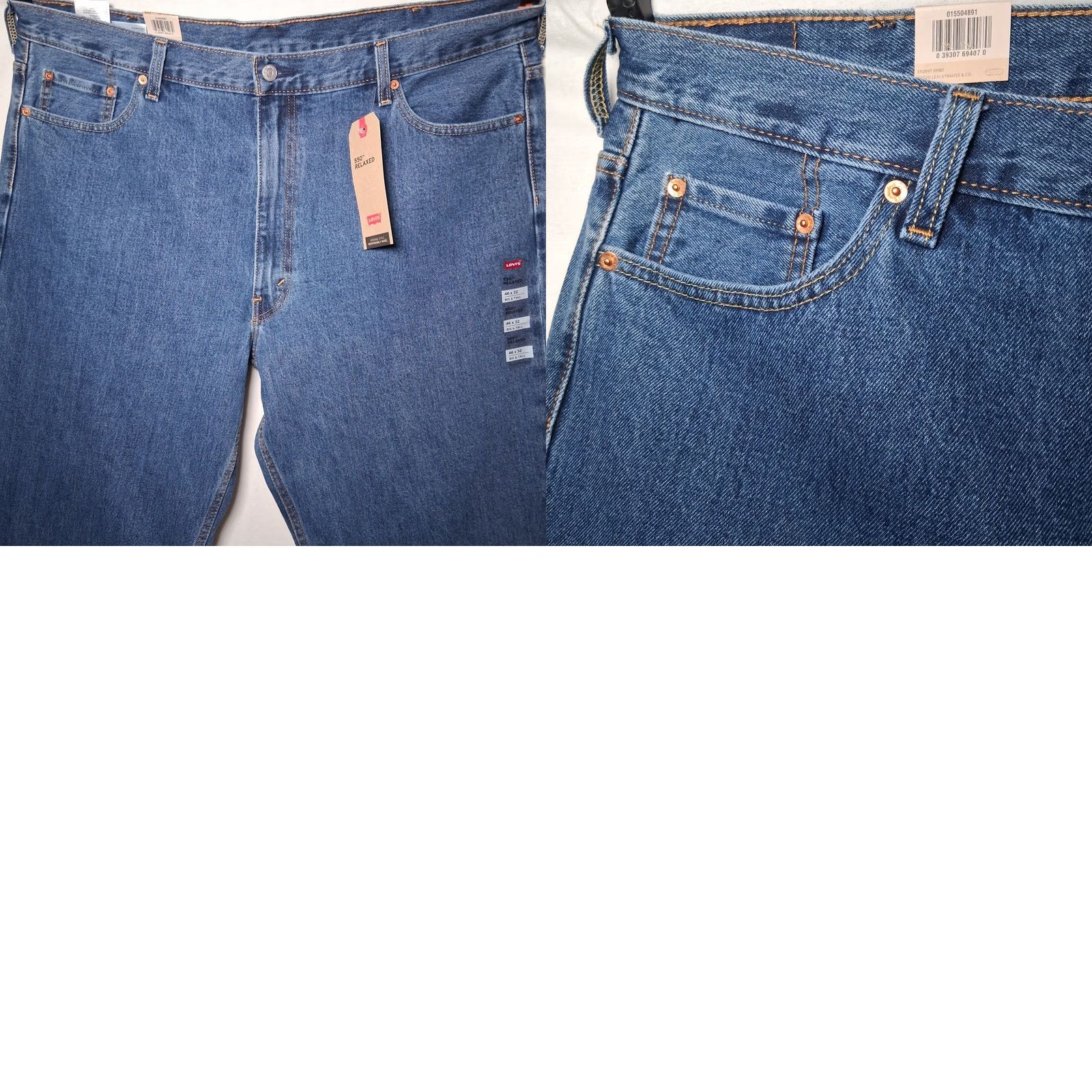 Levi's Levi's 550 Relaxed Jeans Men 46x32 Medium Wash Blue Denim Big And Tall Size US 30 / EU 46 - 9 Thumbnail