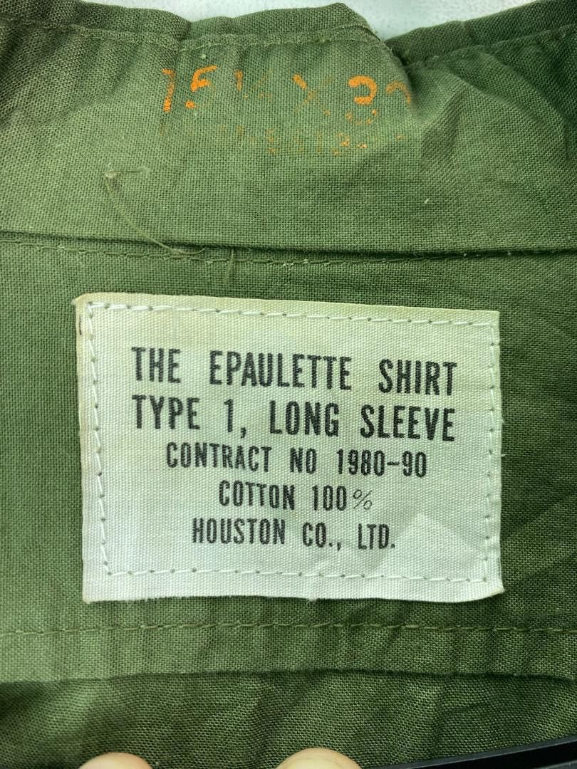 Japanese Brand × Vintage Vtg 90s E Paulette Houston U.S Army patch button up shirt Size US M / EU 48-50 / 2 - 6 Thumbnail