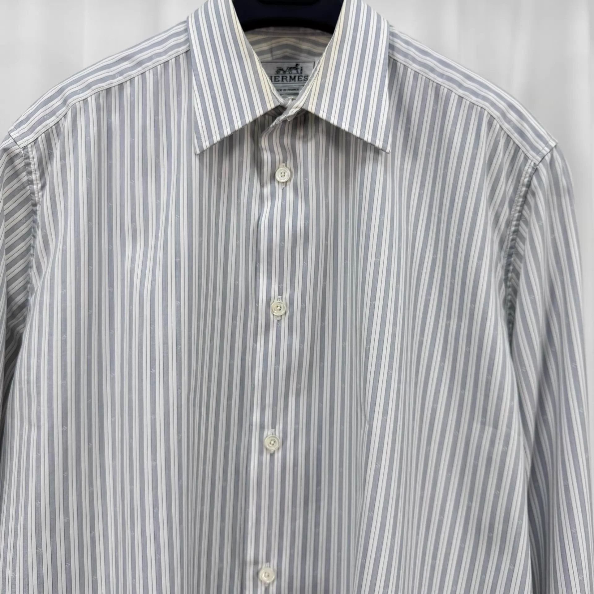 Hermes Hermes H All-Over Stripe Shirt 40 95N Collar Yellow Size US M / EU 48-50 / 2 - 3 Thumbnail