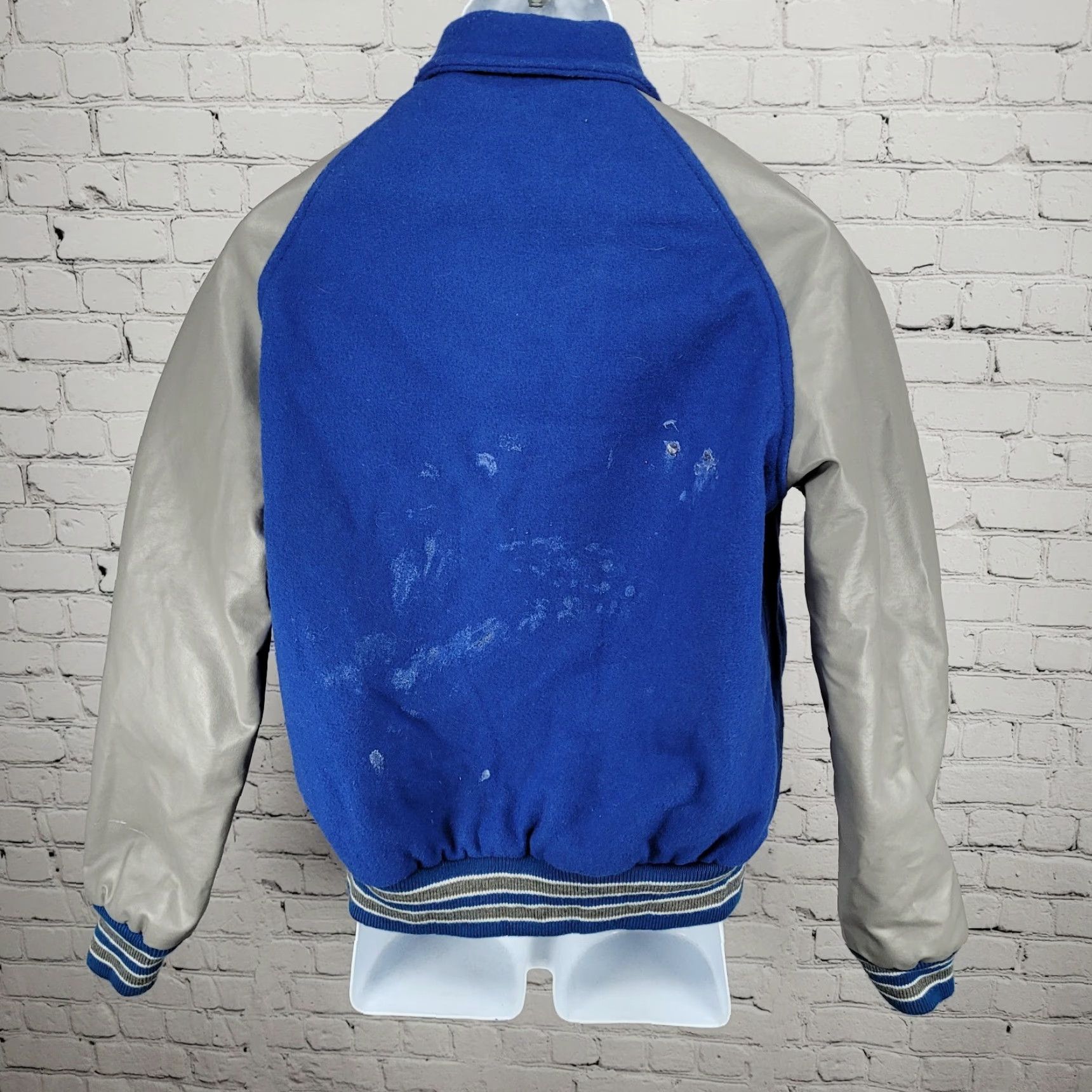 Vintage Centex Varsity Jacket Blue Gray Melton Wool Snap School - Small Mens Size US S / EU 44-46 / 1 - 2 Thumbnail