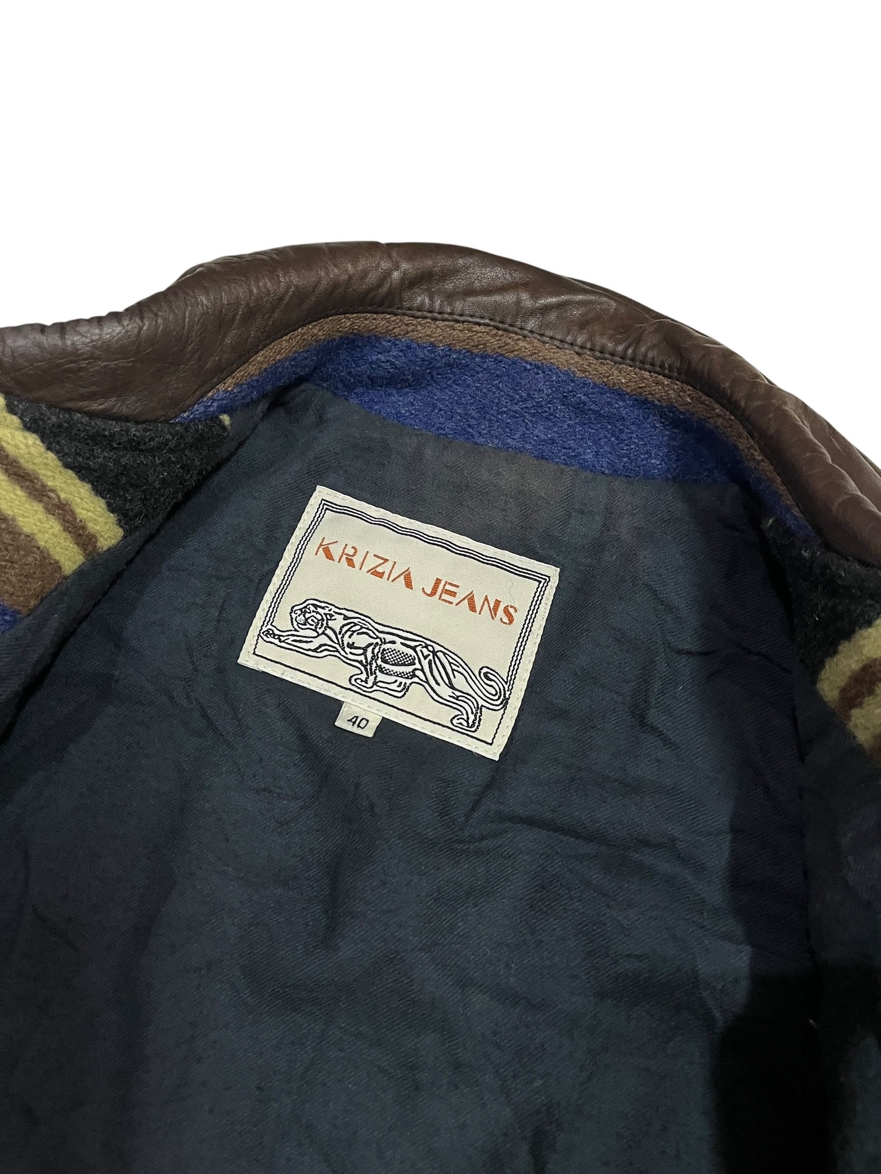 Krizia Uomo Krizia Jeans Made in Italy Wool Jacket Leather Collar Size US L / EU 52-54 / 3 - 10 Thumbnail
