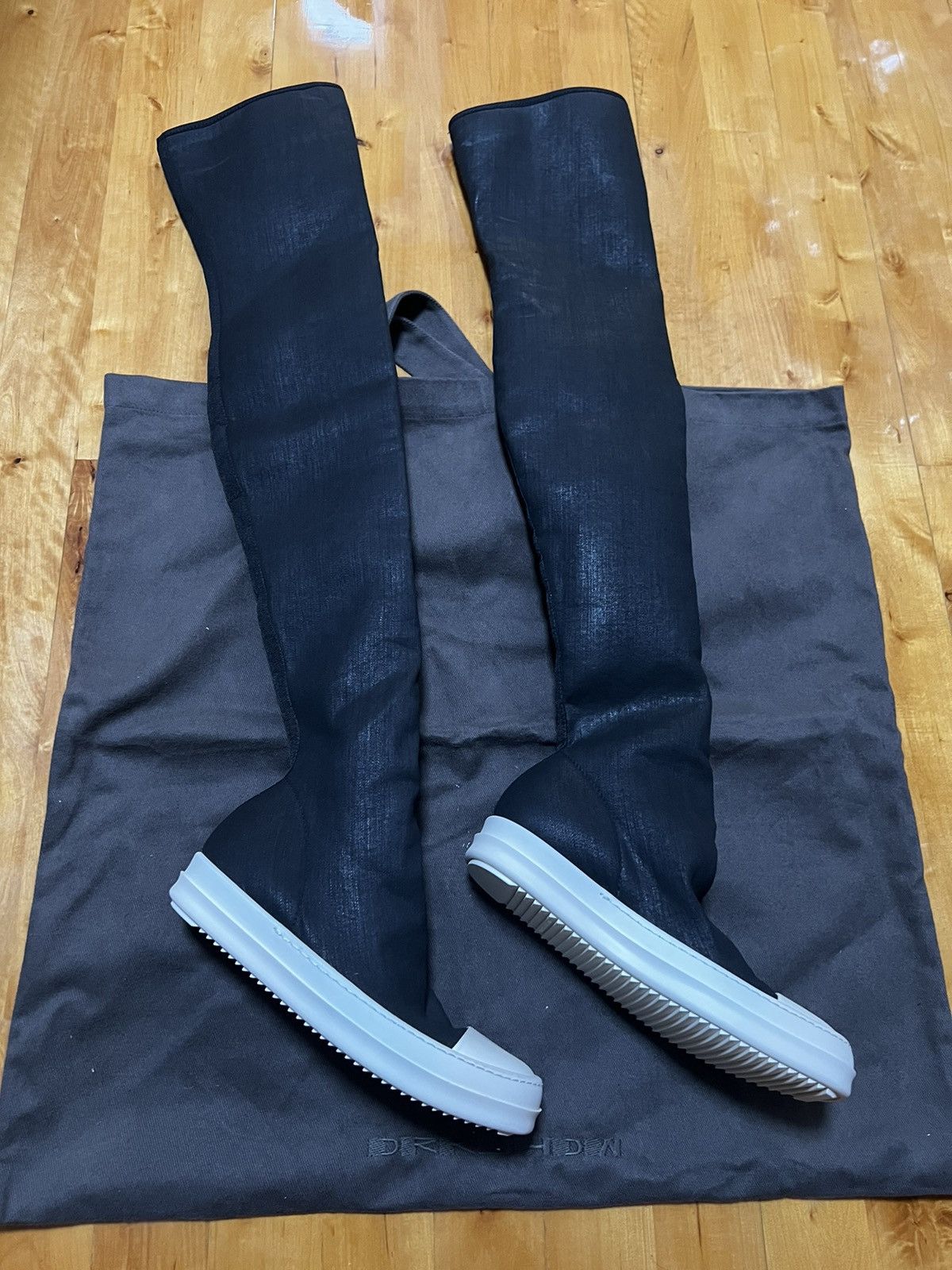 Rick Owens Drkshdw Rick owens waxed thigh high stocking ramones Size US 6.5 / IT 36.5 - 4 Thumbnail