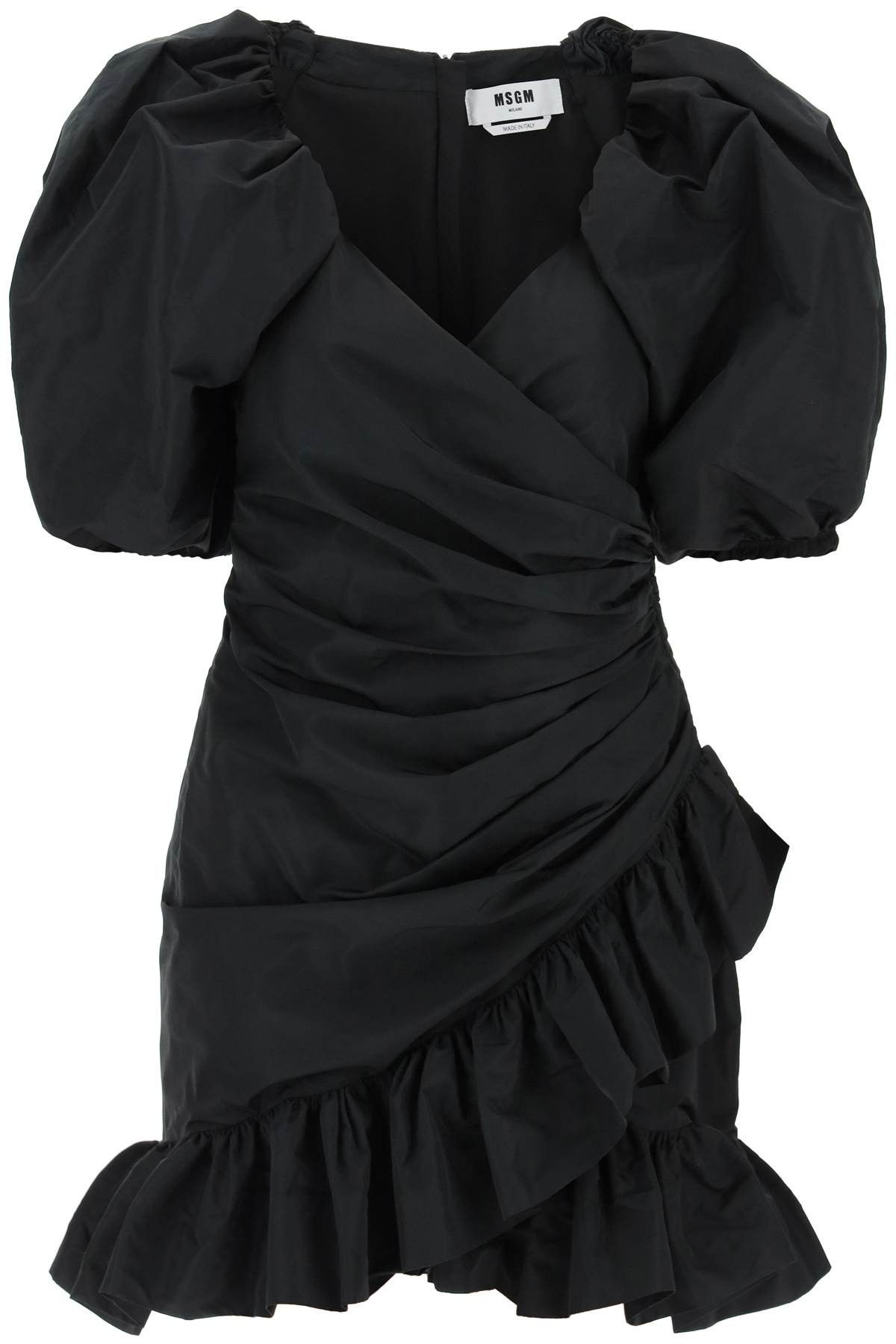 image of Msgm Draped Mini Dress in Nero, Women's (Size Small)