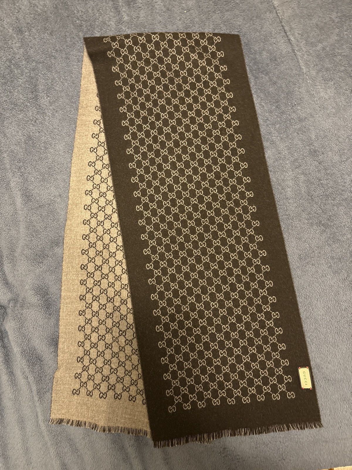 Gucci Gucci - Double jacquard GG wool scarf REVERSIBLE Size ONE SIZE - 1 Thumbnail