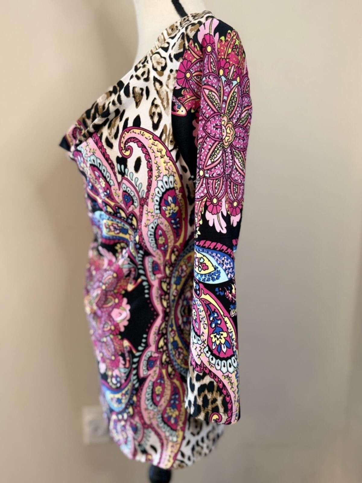 Other Sunny Leigh top floral leopard paisleys draped neckline SM Size S / US 4 / IT 40 - 3 Thumbnail