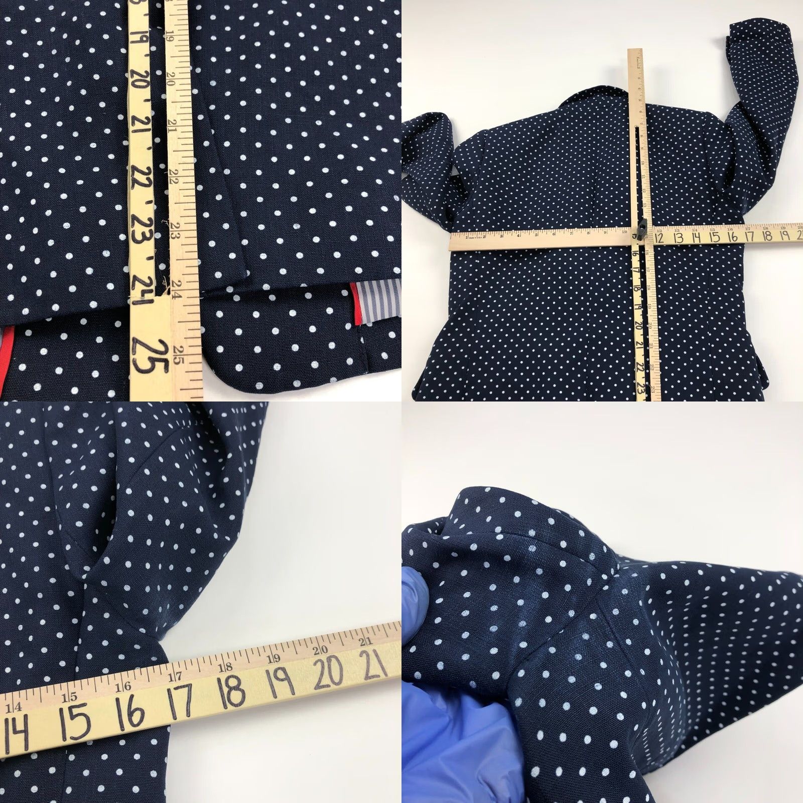 J.Crew J.Crew REGENT Blazer Jacket blue Polka Dot 100% Linen Button Business 4 Size S / US 4 / IT 40 - 10 Thumbnail