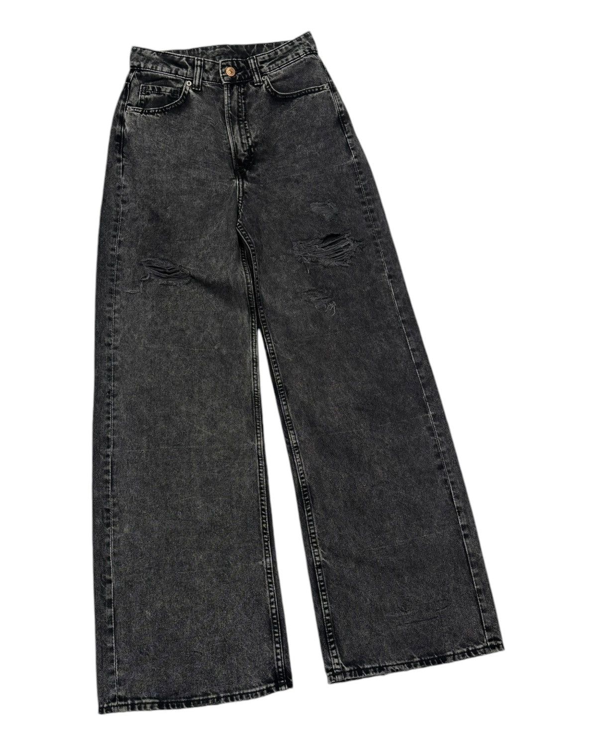 H&M Flared💥Vintage 90s Style Divided HM Baggy Bootcut Leg Jeans Size 25" / US 0 / IT 36 - 3 Thumbnail