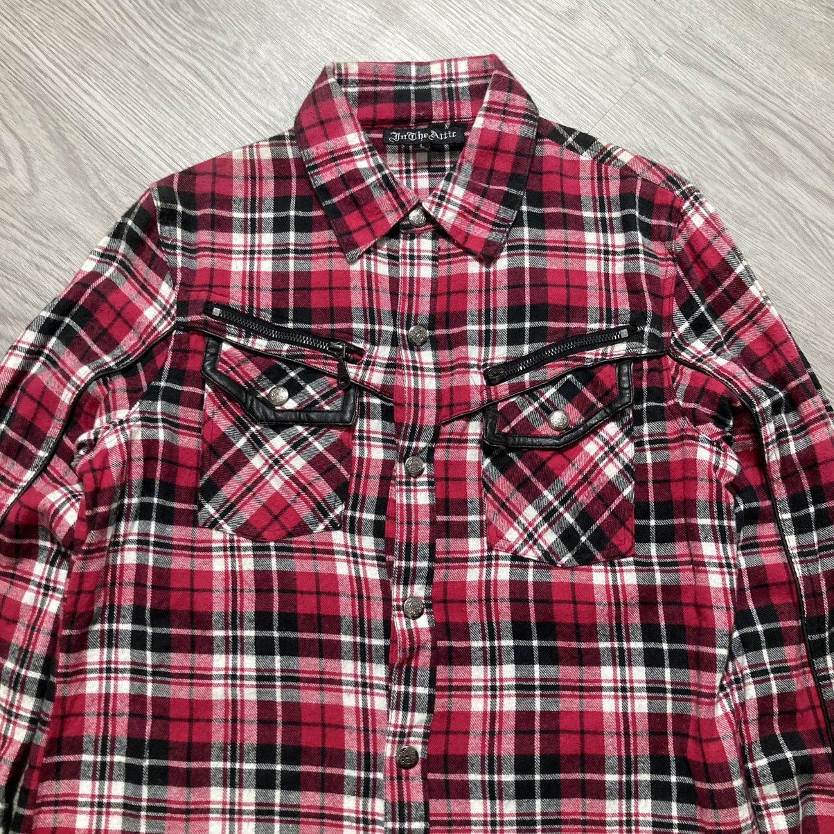 In The Attic 2000s In The Attic Plaid Flanel Button Shirt Punk Lgb Style Size US M / EU 48-50 / 2 - 2 Thumbnail