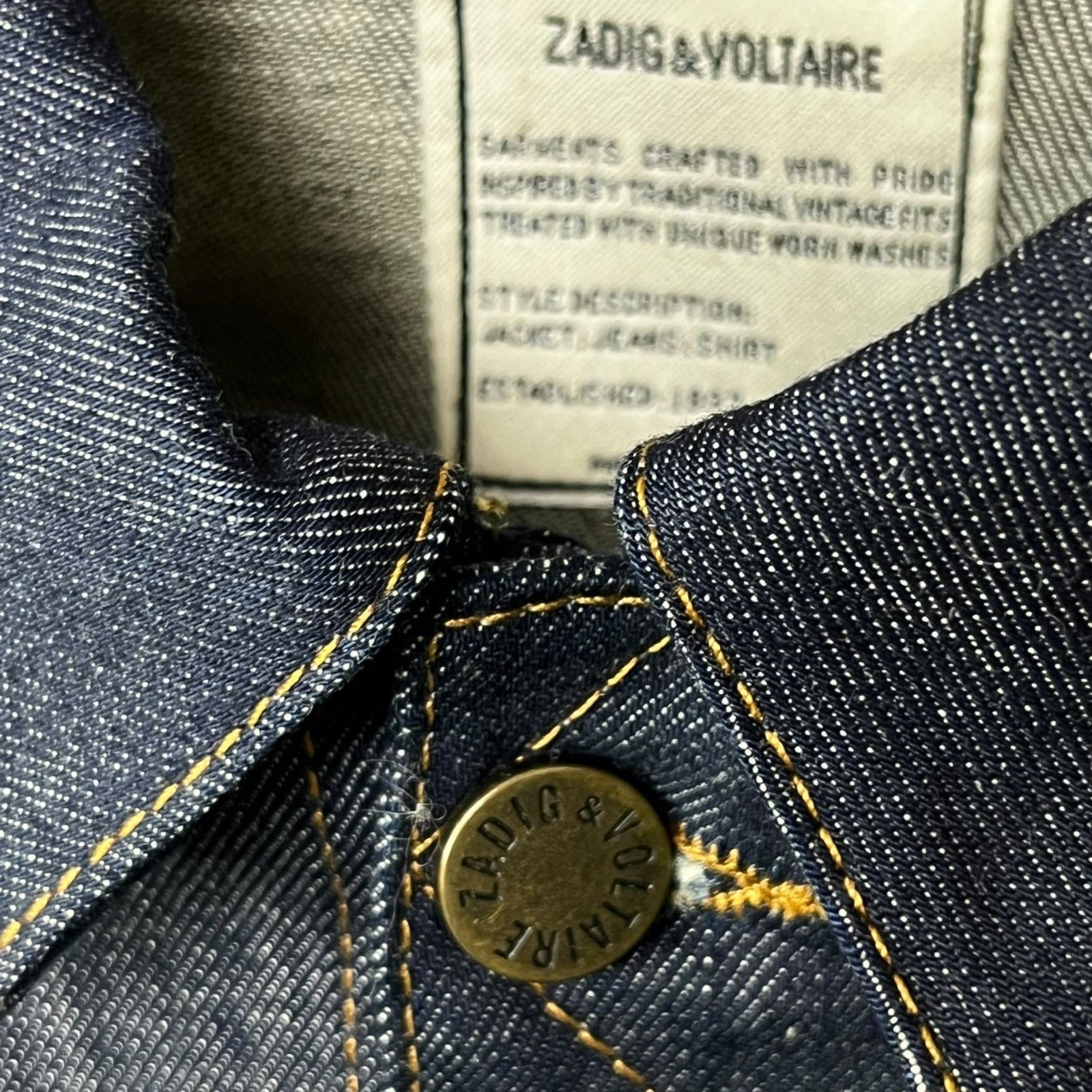 Zadig & Voltaire Zadig & Voltaire Women's XS Heart Snake Patch Denim Jacket Size XS / US 0-2 / IT 36-38 - 13 Thumbnail