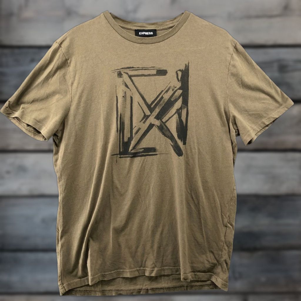 Express Express Graphic T-Shirt Mens M Brown Short Sleeve Crew Neck Cotton Bohemian Size US M / EU 48-50 / 2 - 1 Thumbnail