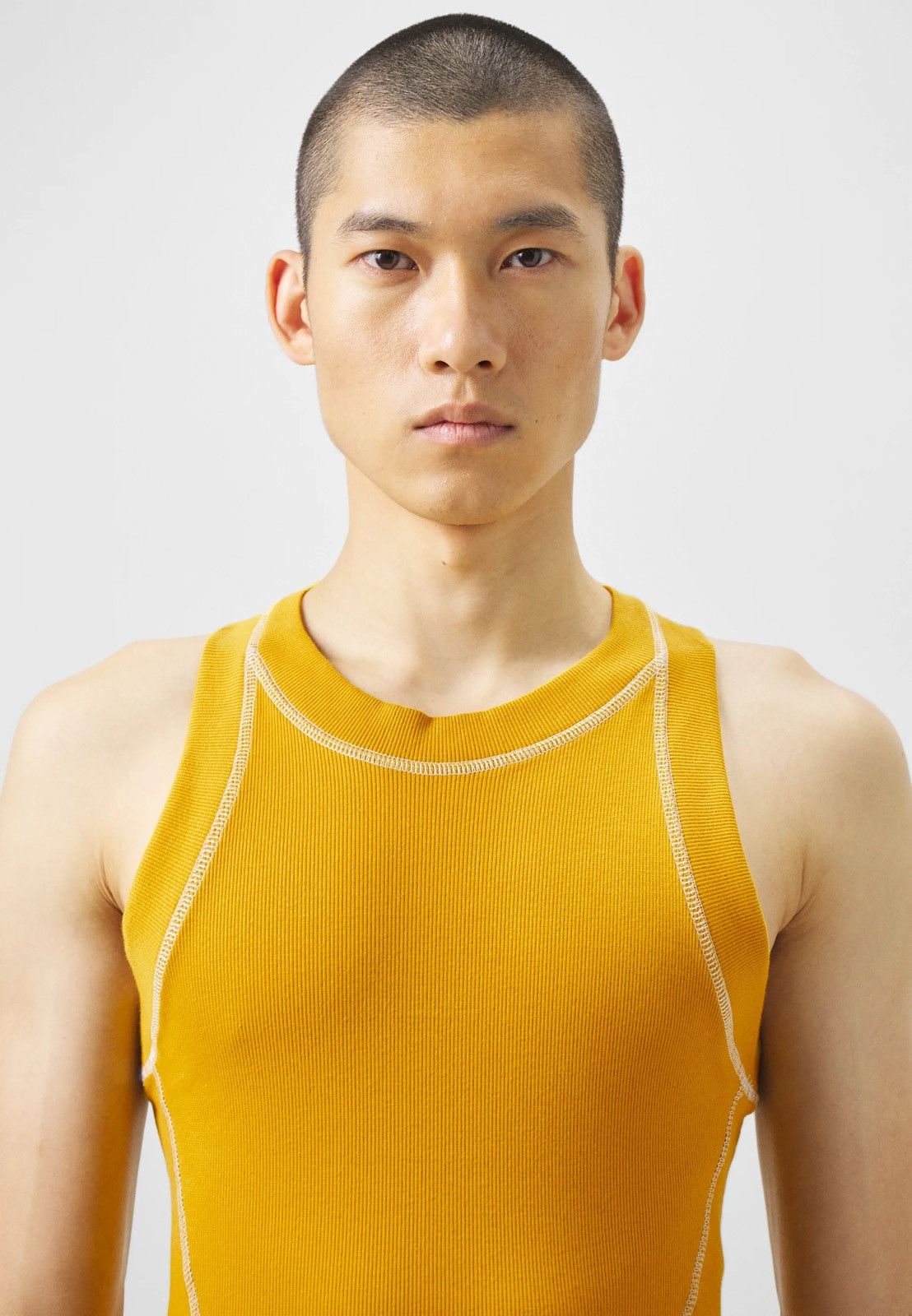 Saul Nash !DS! SS23 Saul Nash Yellow Overlock Stitch Tank Top Size US M / EU 48-50 / 2 - 6 Thumbnail