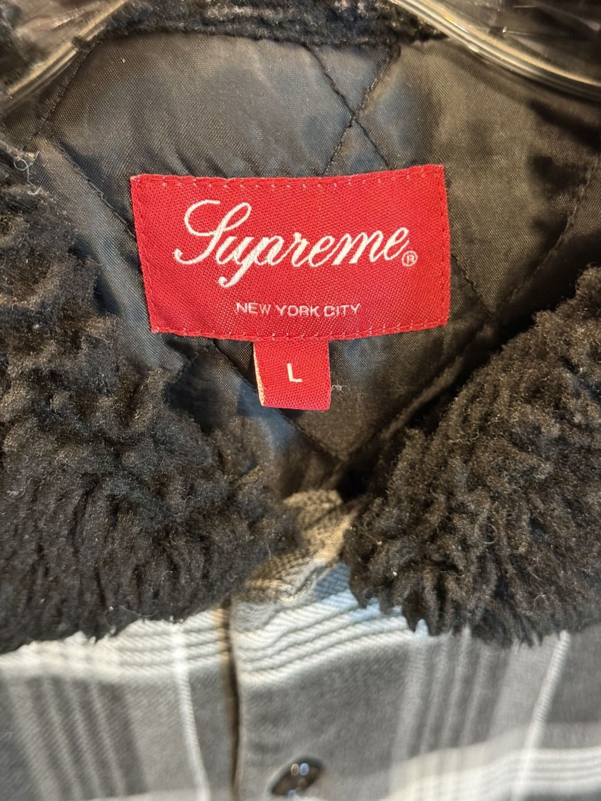Supreme Supreme Faux Fur Collar Flannel Shirt (L) Size US L / EU 52-54 / 3 - 3 Thumbnail