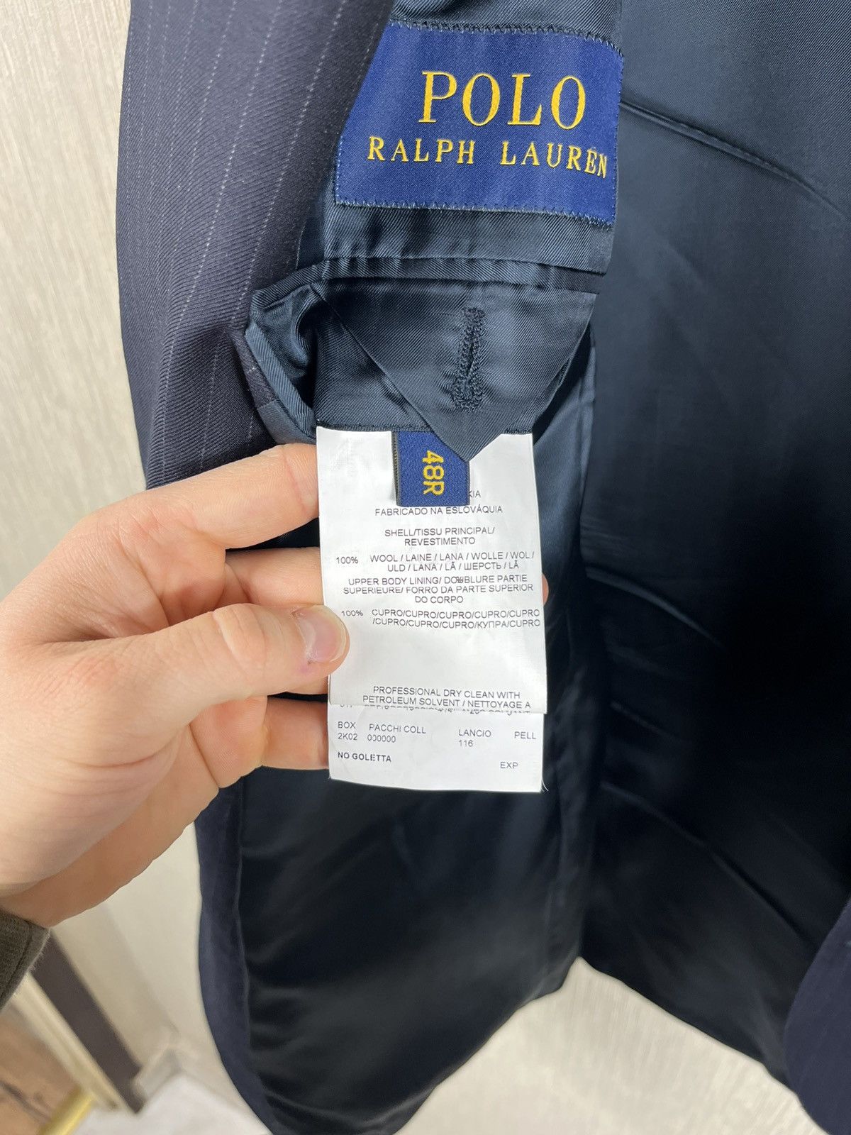Polo Ralph Lauren × Ralph Lauren Polo Ralph Lauren wool navy light striped blazer jacket Size 48R - 15 Thumbnail