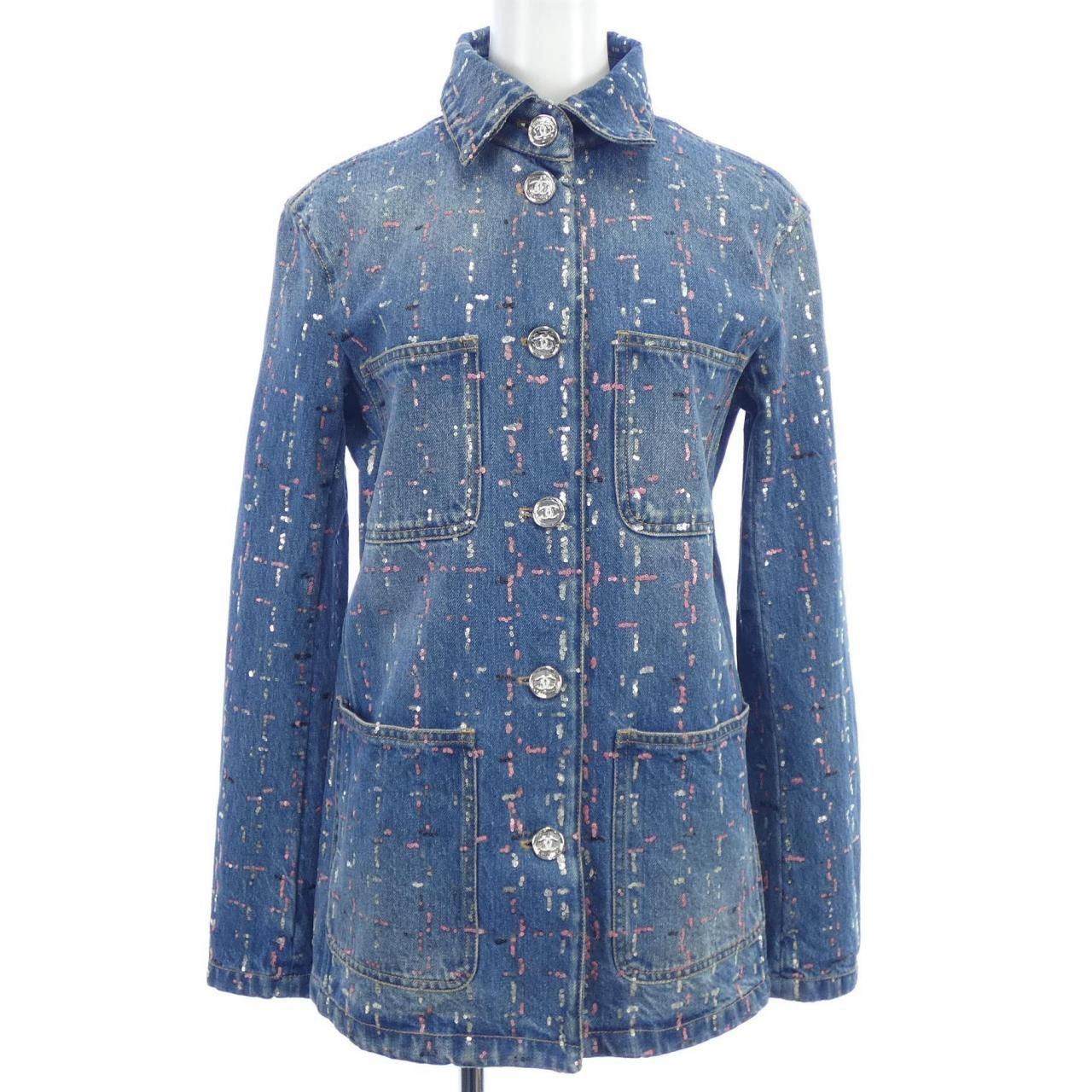 Chanel Chanel Chanel METIERS D’ART Denim Jacket Textile Outerwear P75259V6685523A DUTY FREE for USA Size ONE SIZE - 1 Thumbnail