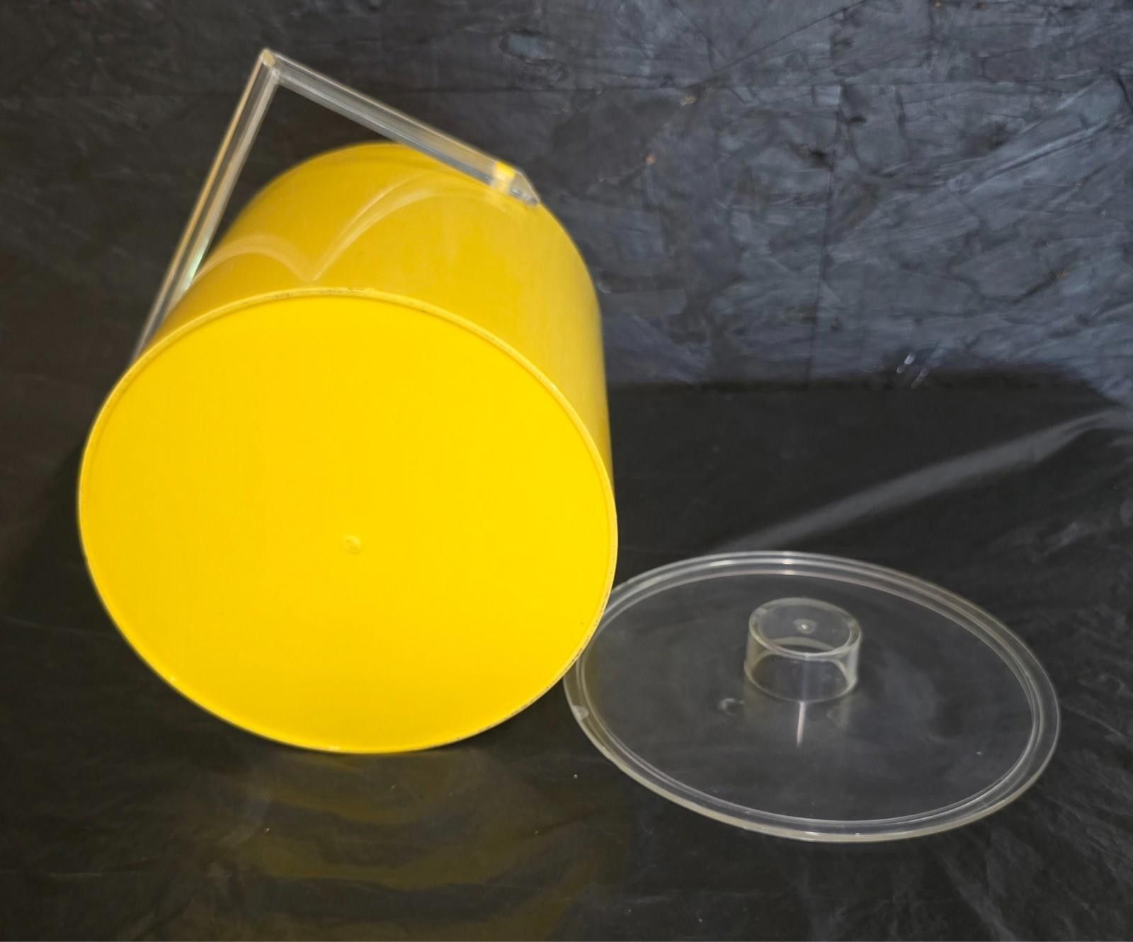 Designer VTG MCM 70s Yellow Bucket Brigade Ice Bucket w/ Lid Retro Size ONE SIZE - 6 Thumbnail