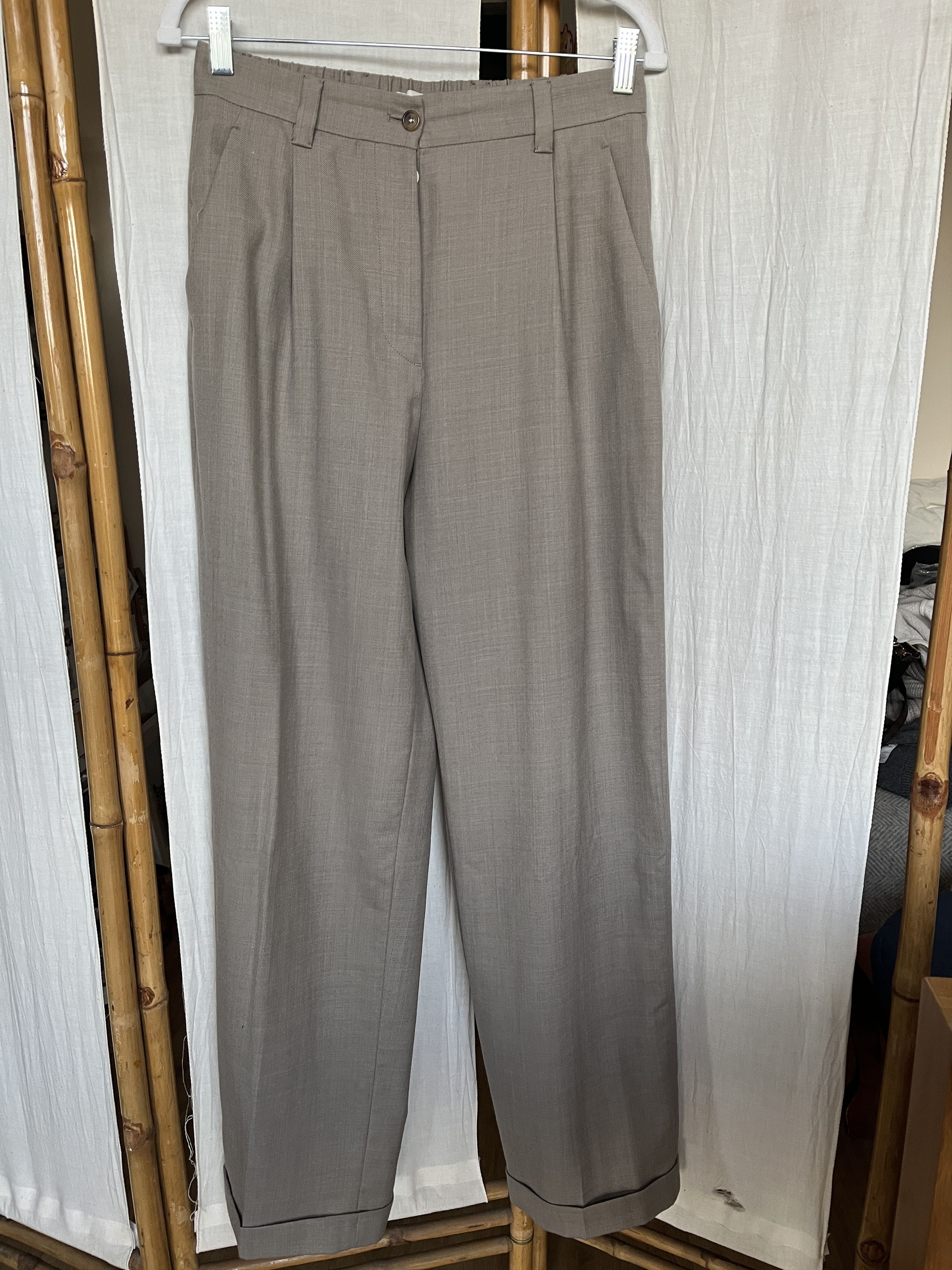 Miu Miu Miu Miu. Beige Wool Trousers. Medium/42 Size 28" / US 6 / IT 42 - 2 Thumbnail