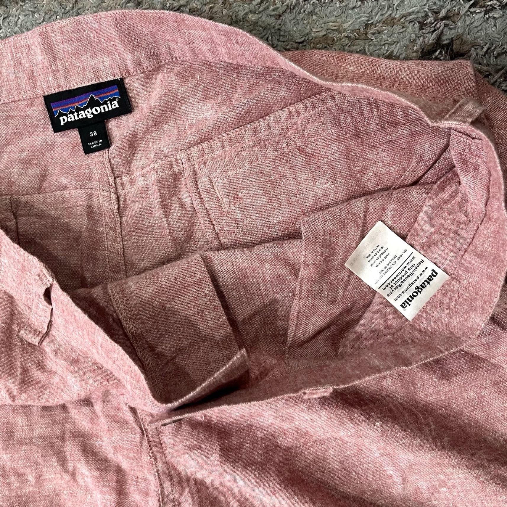 Patagonia Patagonia Lightweight Shorts Men 38 Blue Hemp Organic Cotton Chino Casual Salmon Size US 38 / EU 54 - 3 Thumbnail