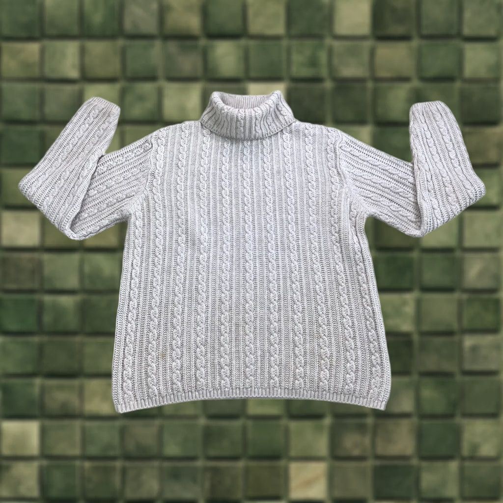 Talbots VINTAGE Talbots Cable-Knit Turtle Cowl Neck Sweater Beige Women's Medium Size M / US 6-8 / IT 42-44 - 1 Thumbnail