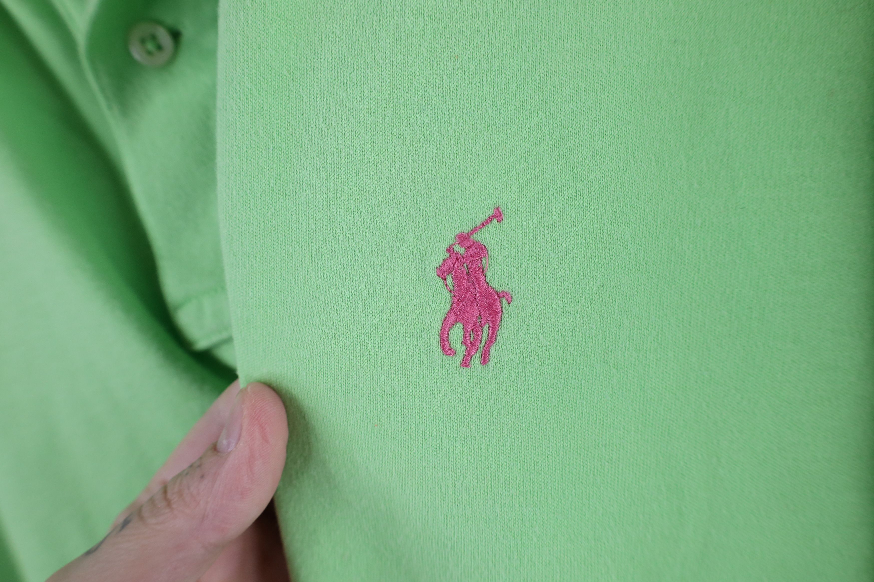 Ralph Lauren × Vintage Vintage 90s Ralph Lauren Collared Polo Shirt Lime Green Size US XXL / EU 58 / 5 - 4 Thumbnail