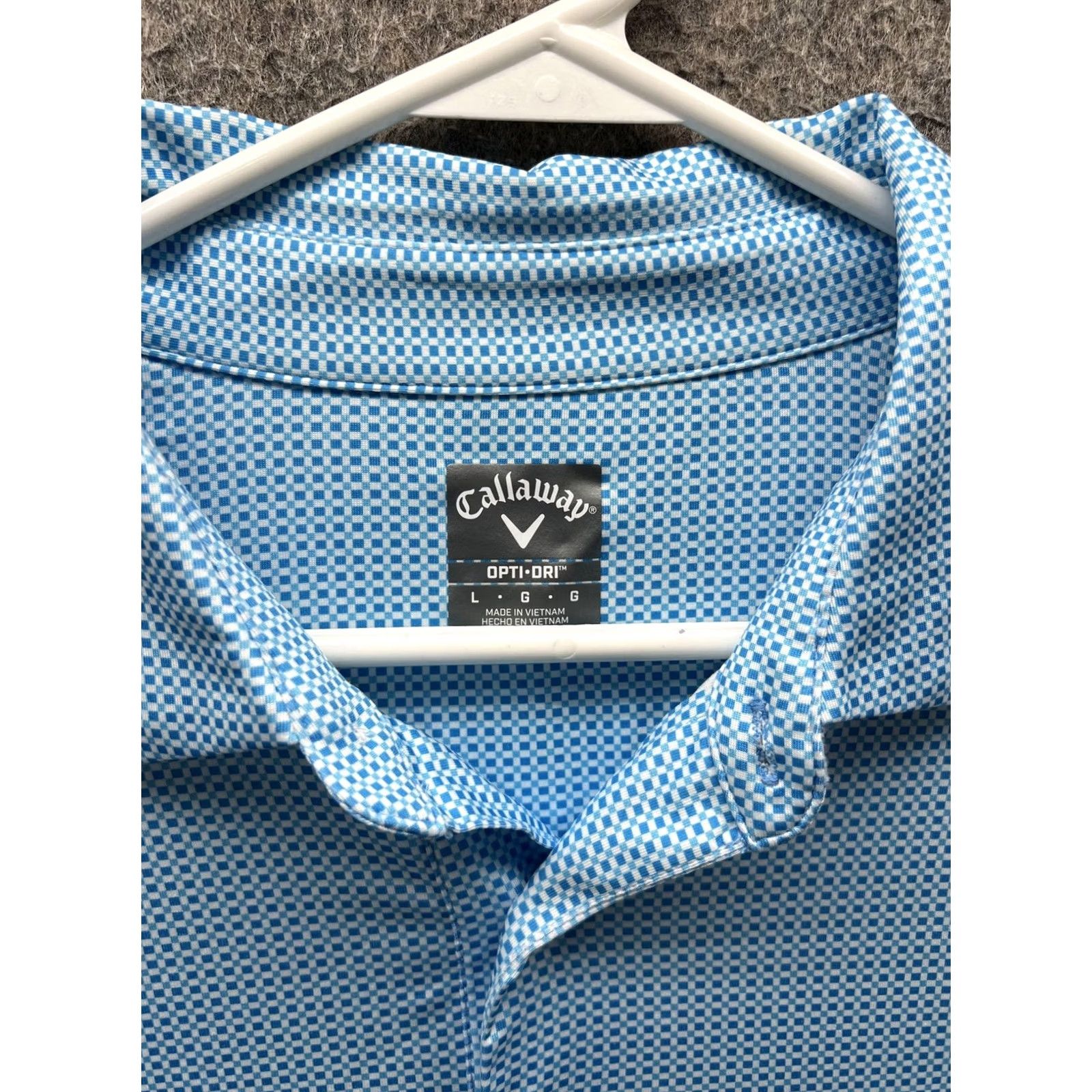 Callaway Callaway Polo Shirt Mens L Blue Gingham Opti-Dri Stretch Golf Performance Shirt Size US L / EU 52-54 / 3 - 2 Thumbnail