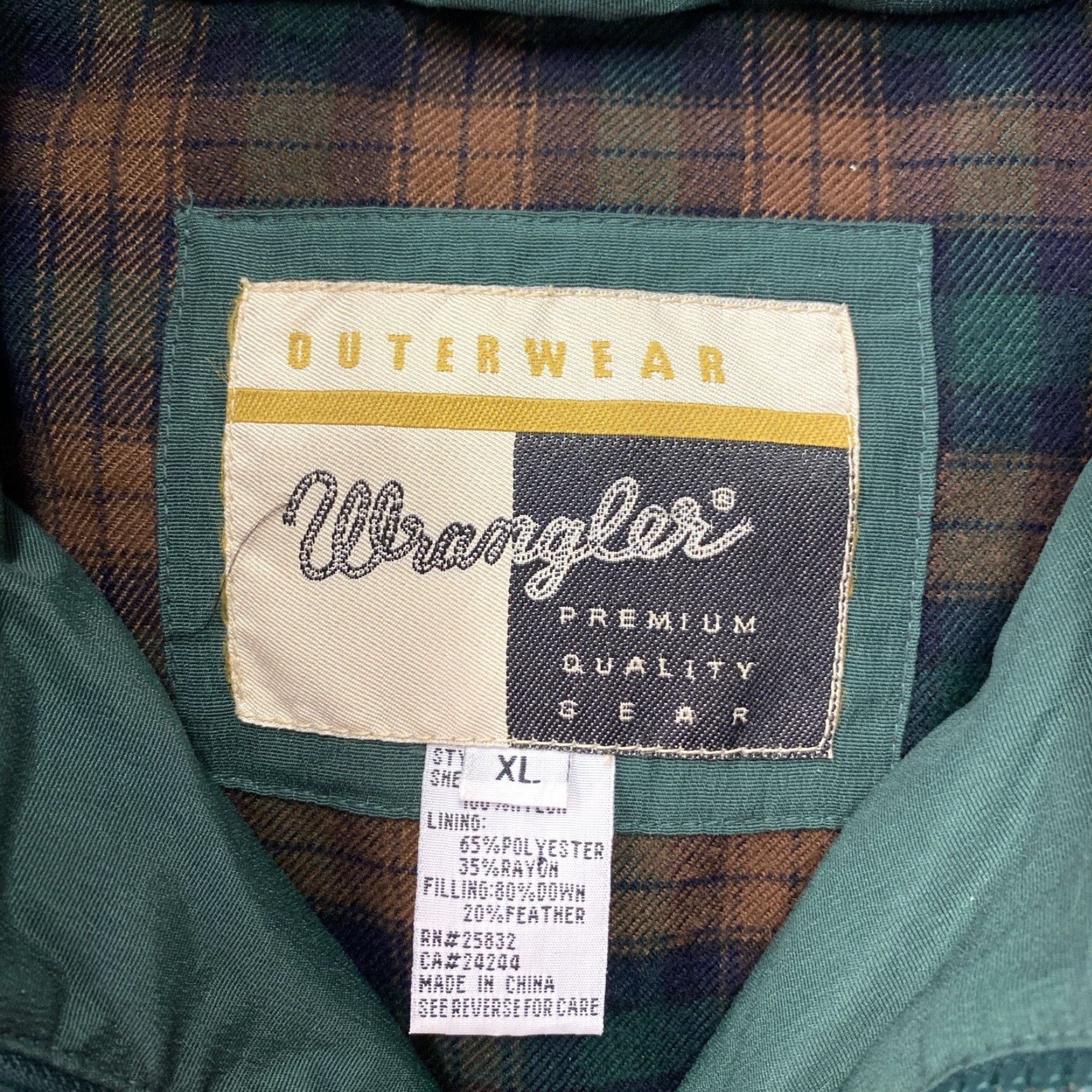 Wrangler VINTAGE Wrangler Outerwear Puffer Vest Green Down Full Zip Men XL Cowboy Classic Size US XL / EU 56 / 4 - 3 Thumbnail