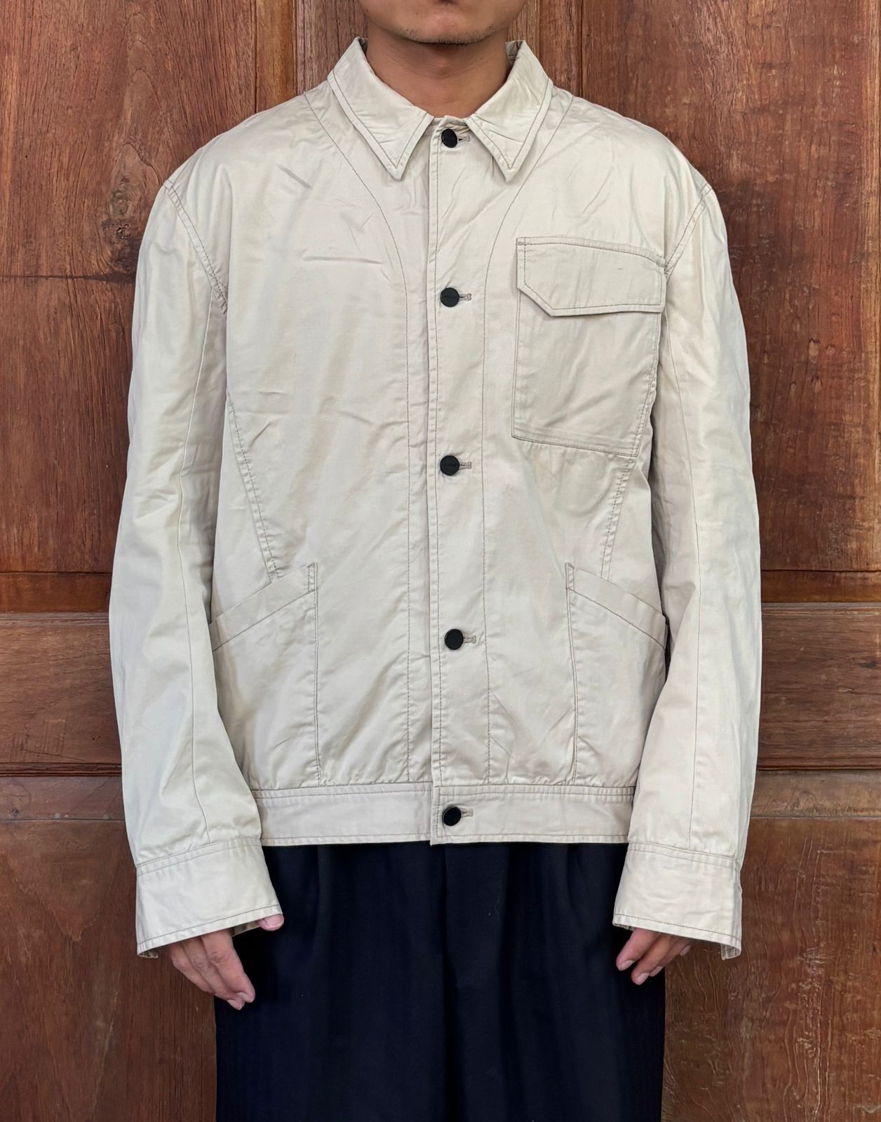 Helmut Lang FREE TAX! Cotton Elasthene Jacket - Small Size US S / EU 44-46 / 1 - 1 Thumbnail