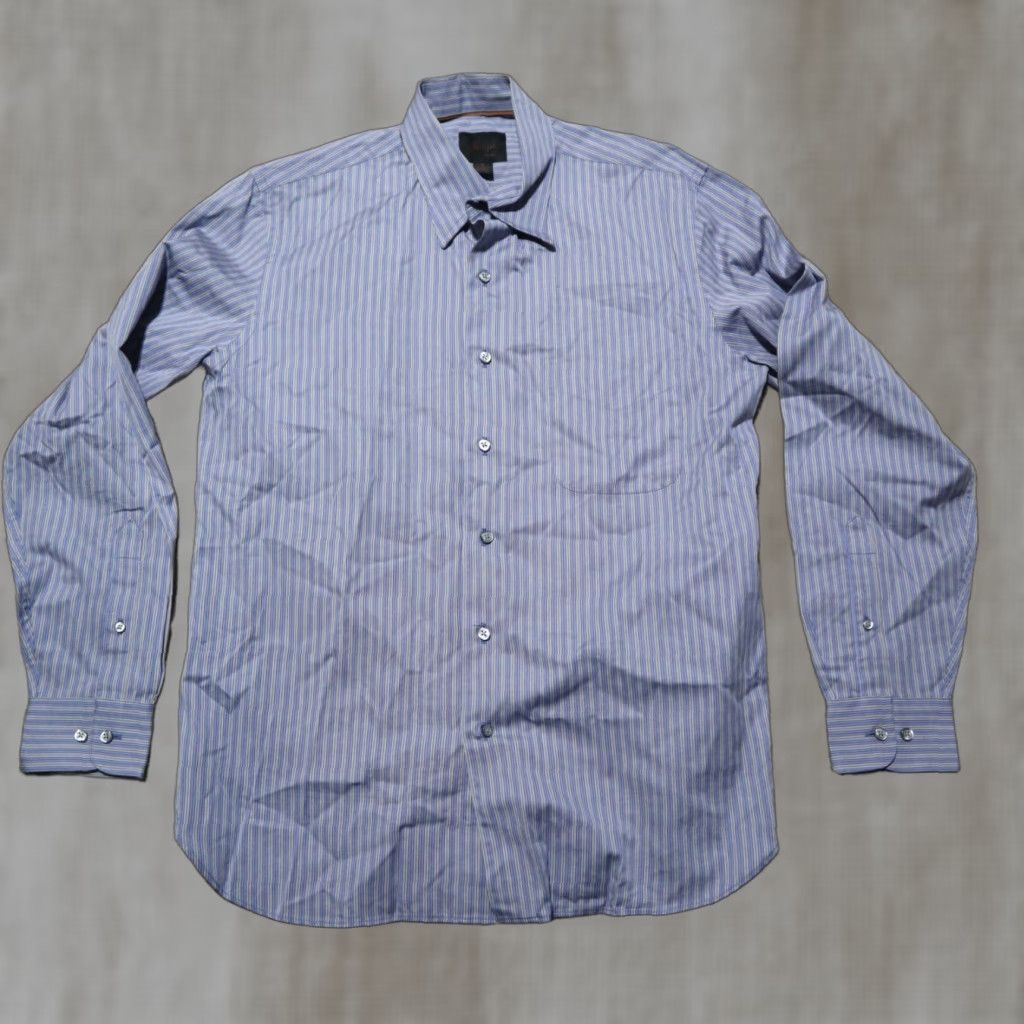 Jos. A. Bank Jos. A. Bank Shirt Mens M Medium Striped Button-Down Short Sleeve Cotton Multicolor Blue 90s Travel Shirt Mens Size US M / EU 48-50 / 2 - 1 Thumbnail