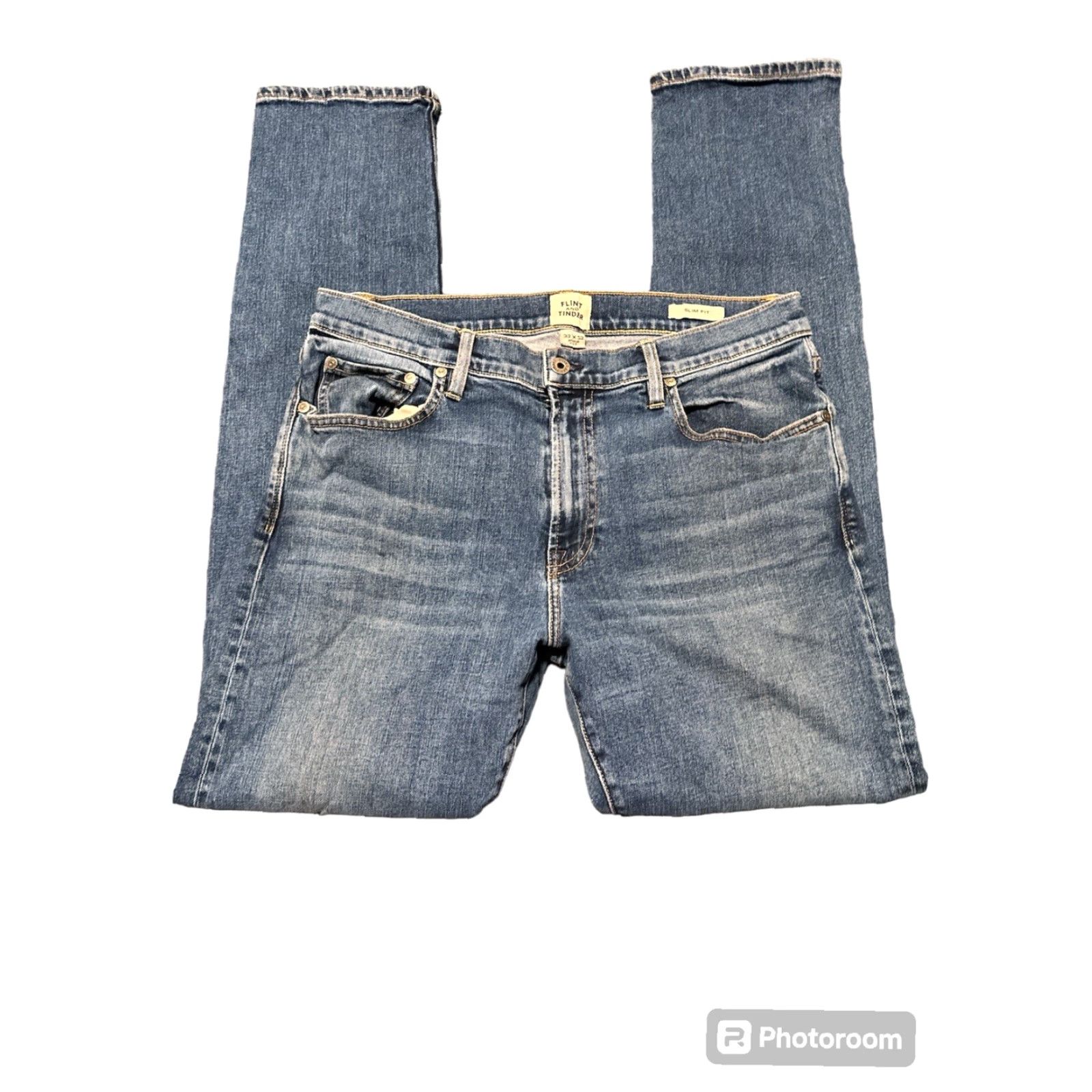 Flint And Tinder Flint and Tinder Jeans Men 32x32 Slim Blue Denim 5-Pocket Made in USA Stretch Pants Size US 32 / EU 48 - 5 Thumbnail