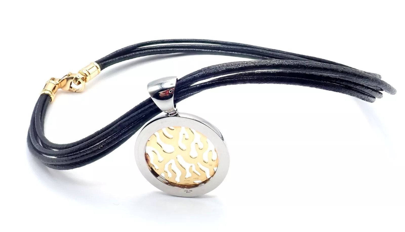 Bvlgari Bulgari 18k Yellow Gold & Stainless Steel Pendant Necklace Size ONE SIZE - 6 Thumbnail