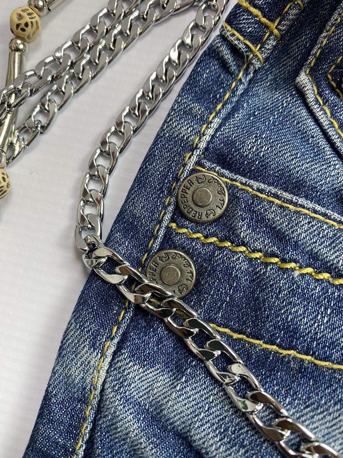 Hysteric Glamour × Japanese Brand × Le Grande Bleu (L.G.B.) 2000s Red Papper Flare Washed Jean Pant Size US 30 / EU 46 - 4 Thumbnail
