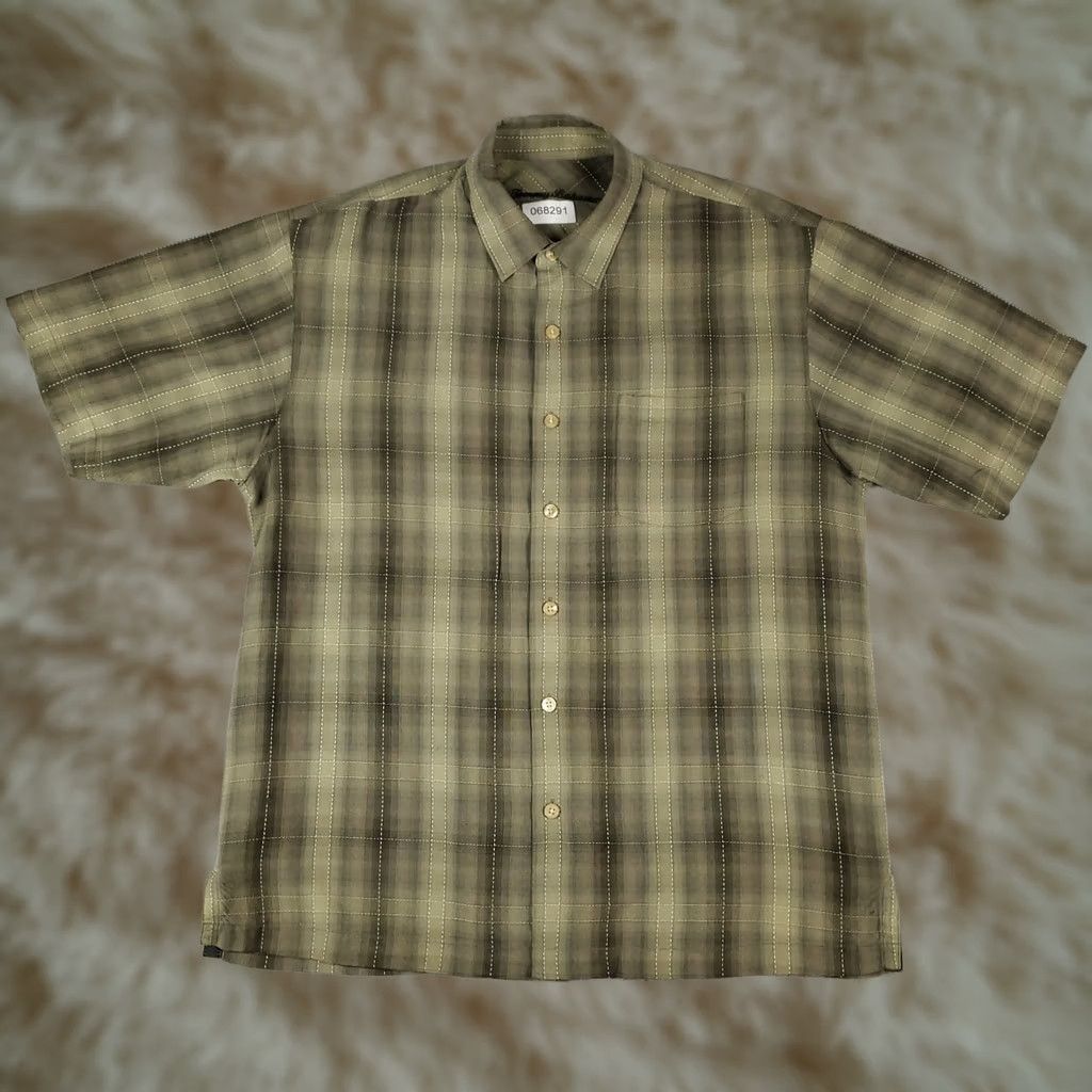 Tommy Bahama Tommy Bahama Shirt Mens Large Beige Plaid Silk Hawaiian Button Up Short Sleeve Size US L / EU 52-54 / 3 - 1 Thumbnail