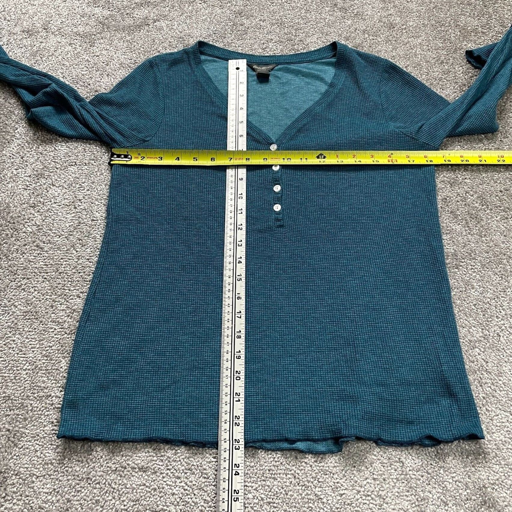 Eddie Bauer Eddie Bauer Sleepshirt Womens Medium Green Knit Button V-Neck Pajama Lounge Top Size M / US 6-8 / IT 42-44 - 6 Thumbnail