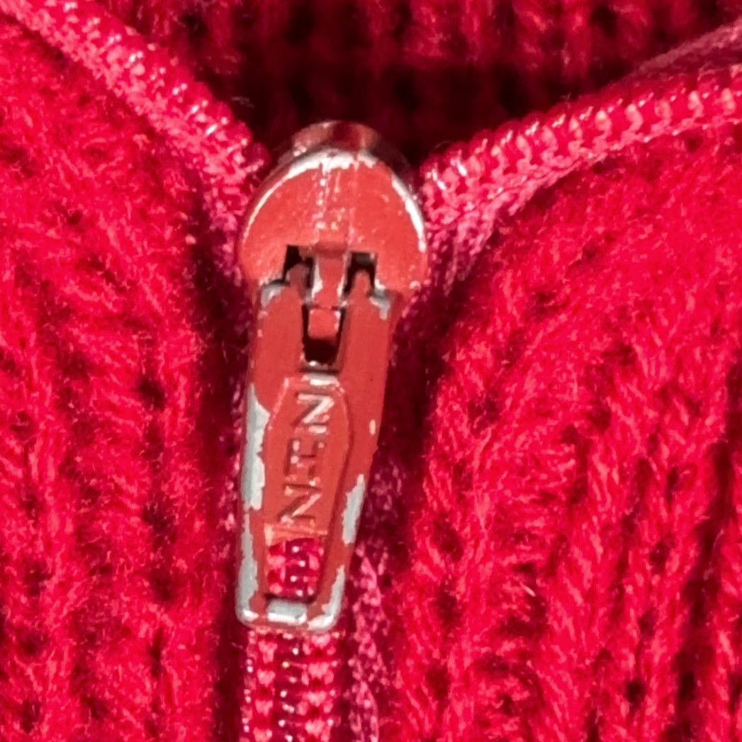Vintage VINTAGE Calvin Charles Sweater Adult SMALL Red Textured Knit Quarter Zip 80s Size US S / EU 44-46 / 1 - 5 Thumbnail