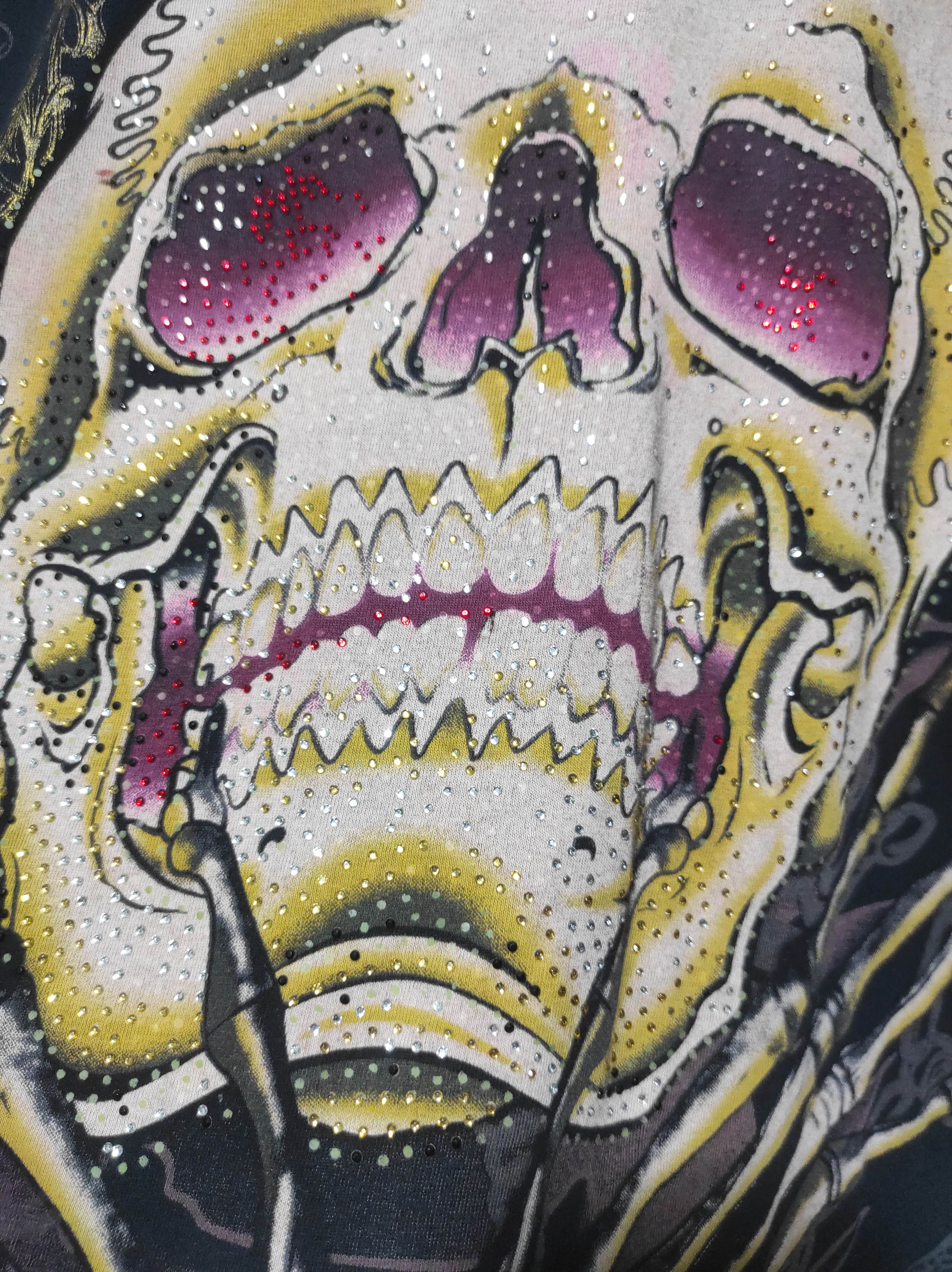 Christian Audigier Christian Audigier Skull Tee Shirt Size US XL / EU 56 / 4 - 3 Thumbnail