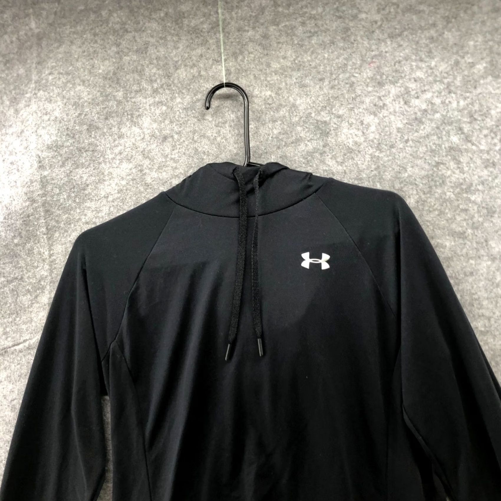 Under Armour Under Armour HeatGear Long Sleeve Hooded T Shirt Womens M Black Activewear Pullover Running & Jogging Shirt Size M / US 6-8 / IT 42-44 - 3 Thumbnail