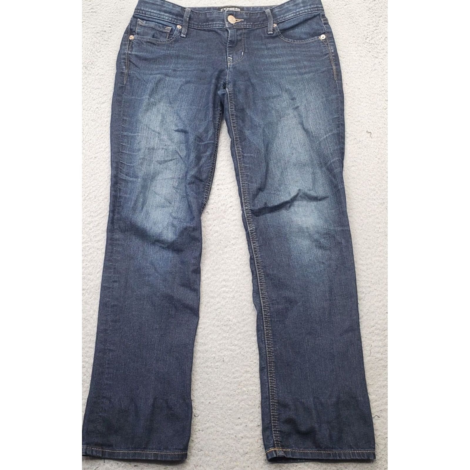 Express Express Jeans Womens 8 Blue Denim Regular Fit Low Rise Skinny Leg Medium Wash Jeans Size 30" / US 8 / IT 44 - 2 Thumbnail