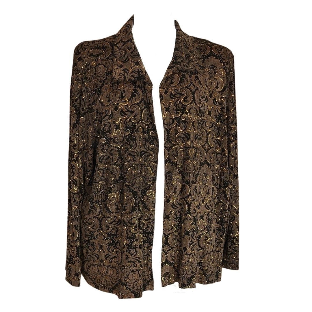 Vintage Vintage 90s Vicki vi glitter filigree cardigan 2x Size XXL / US 16-18 / IT 52-54 - 8 Thumbnail