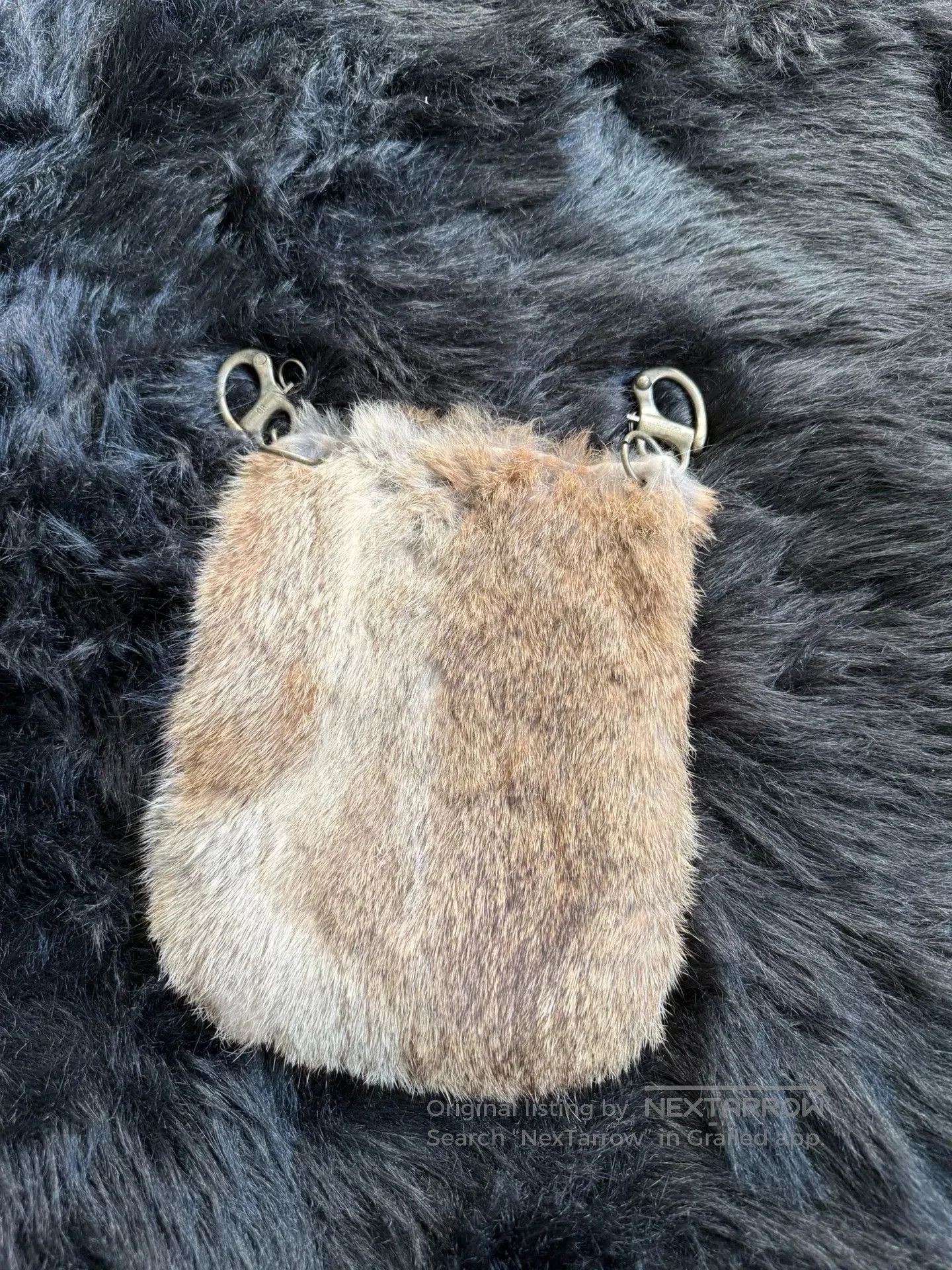Unique Rabbit Fur Crossbody Bag.