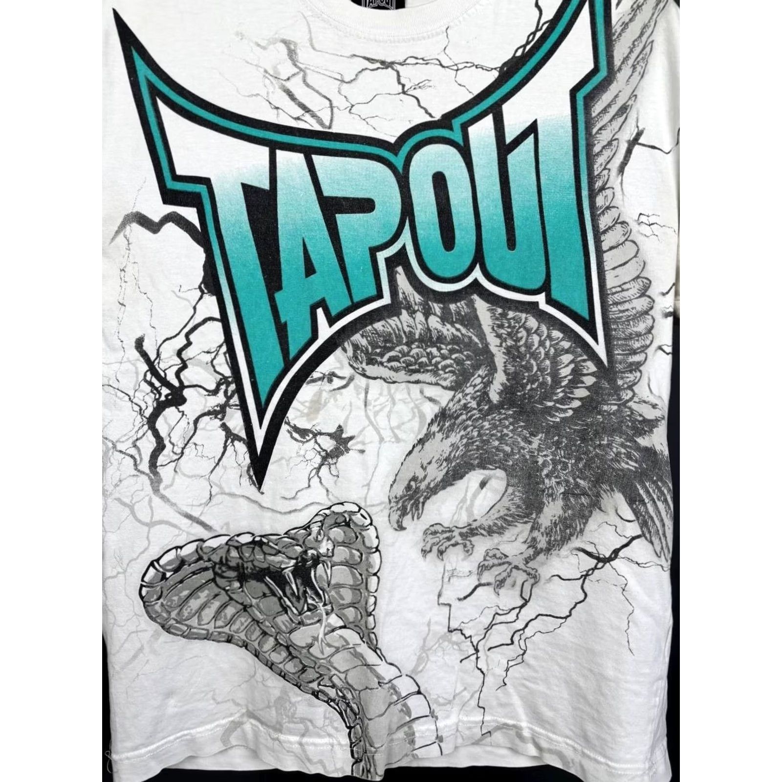 Tapout Tapout Mens Graphic T-Shirt M White Cotton Crew Neck Short Sleeve Shirt Mens Tapout Shirt White Graphic Print All Seasons Modern Classic Size US M / EU 48-50 / 2 - 4 Thumbnail