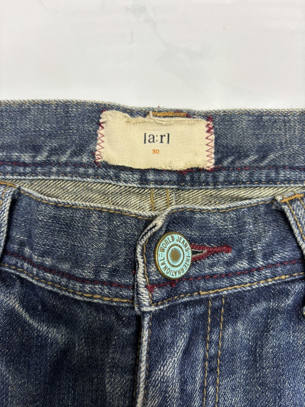 If Six Was Nine [a:r] Flared Jeans Camo Back Pocket Distressed Denim Jeans Size US 32 / EU 48 - 9 Thumbnail