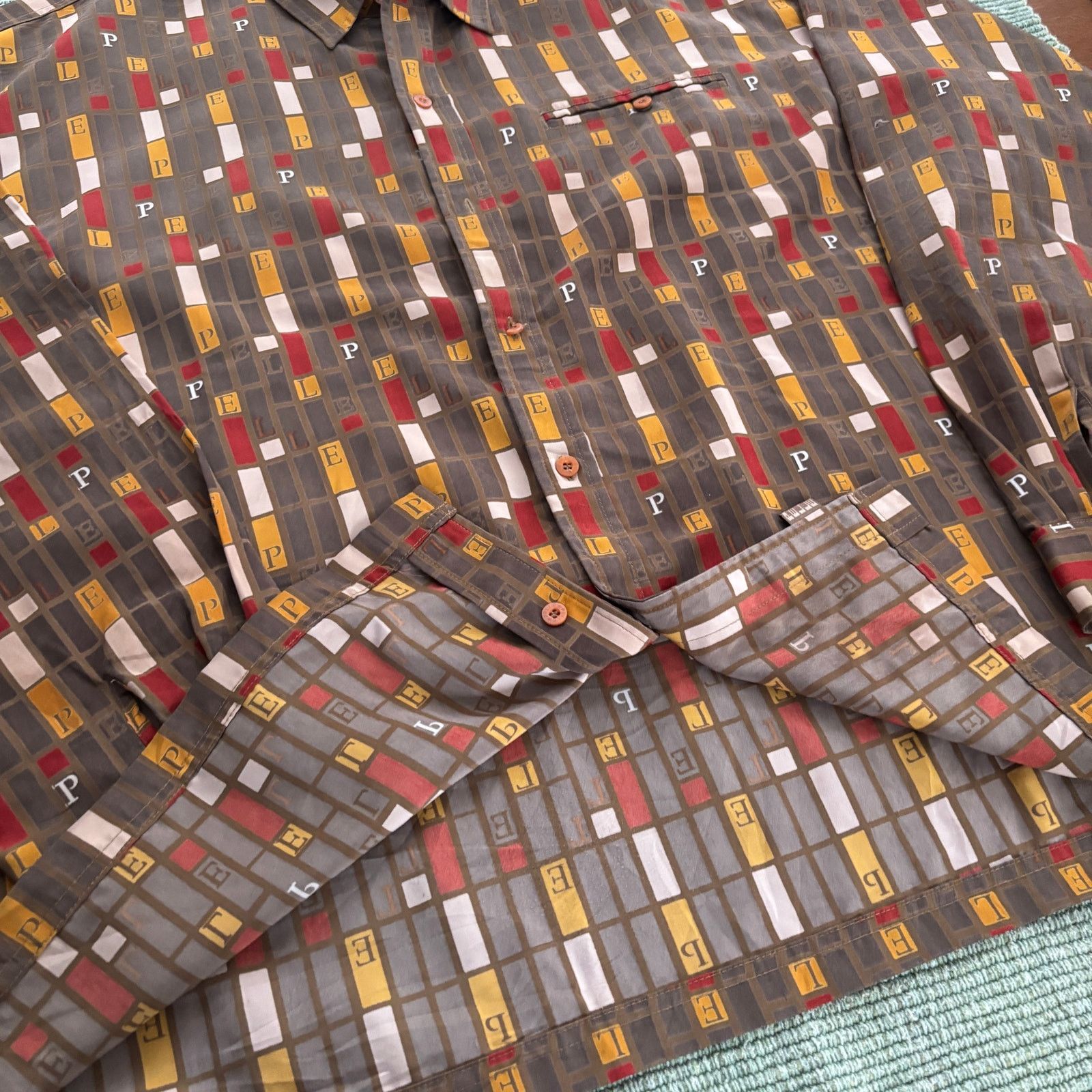 Pelle Pelle × Vintage Vtg Y2K Pelle Pelle Button Up Long Sleeve Shirt Baggy 3XL Size US XXL / EU 58 / 5 - 8 Thumbnail
