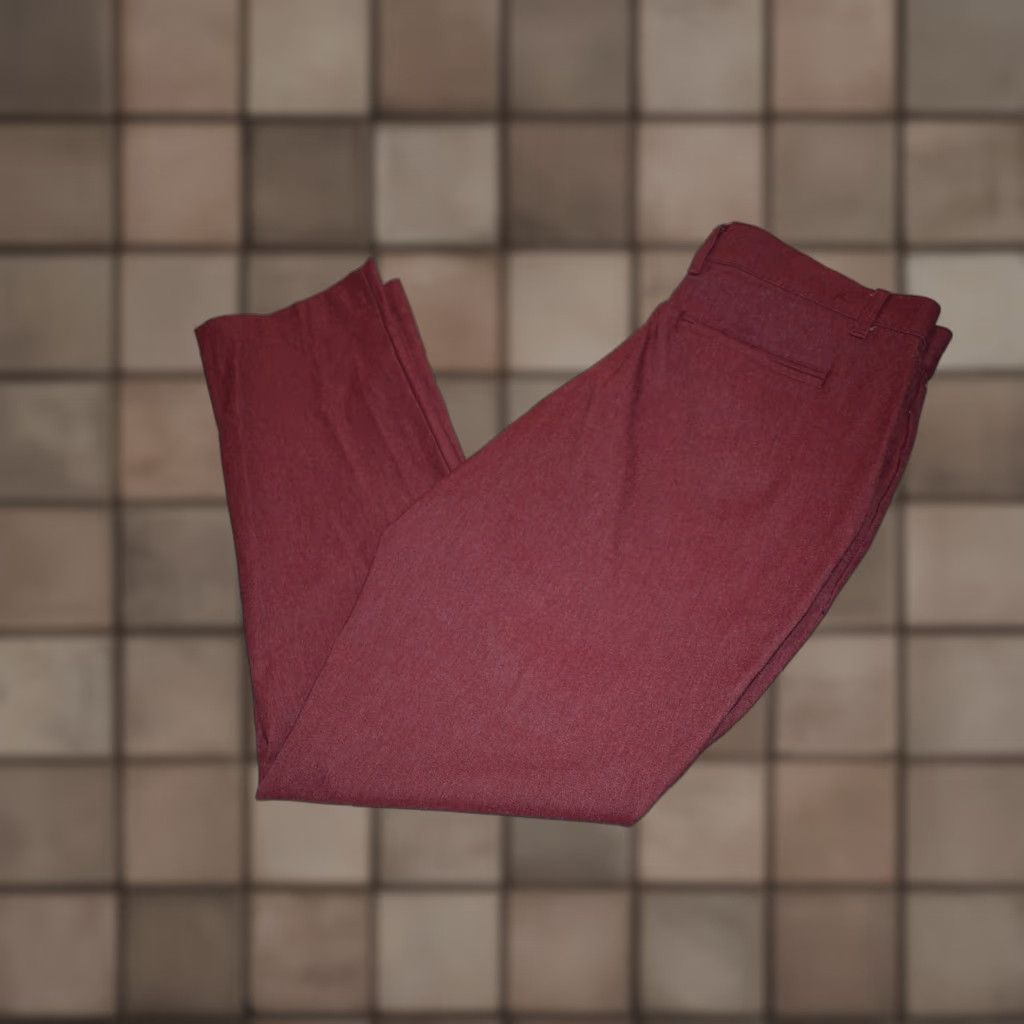 Mizzen + Main Golf Pants Mens 34 x 31 Polyester Spandex Blend Khakis Athletic Straight Inseam 31 Dark Red