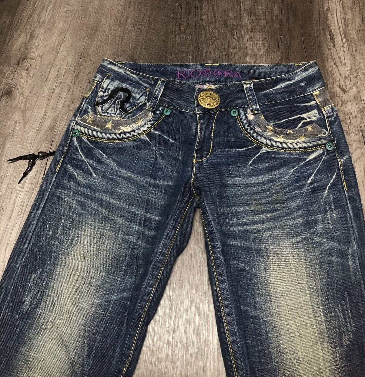 If Six Was Nine × Japanese Brand VINTAGE RIOBERA FLARE JEANS RARE DESIGN UNISEX Size US 30 / EU 46 - 5 Thumbnail