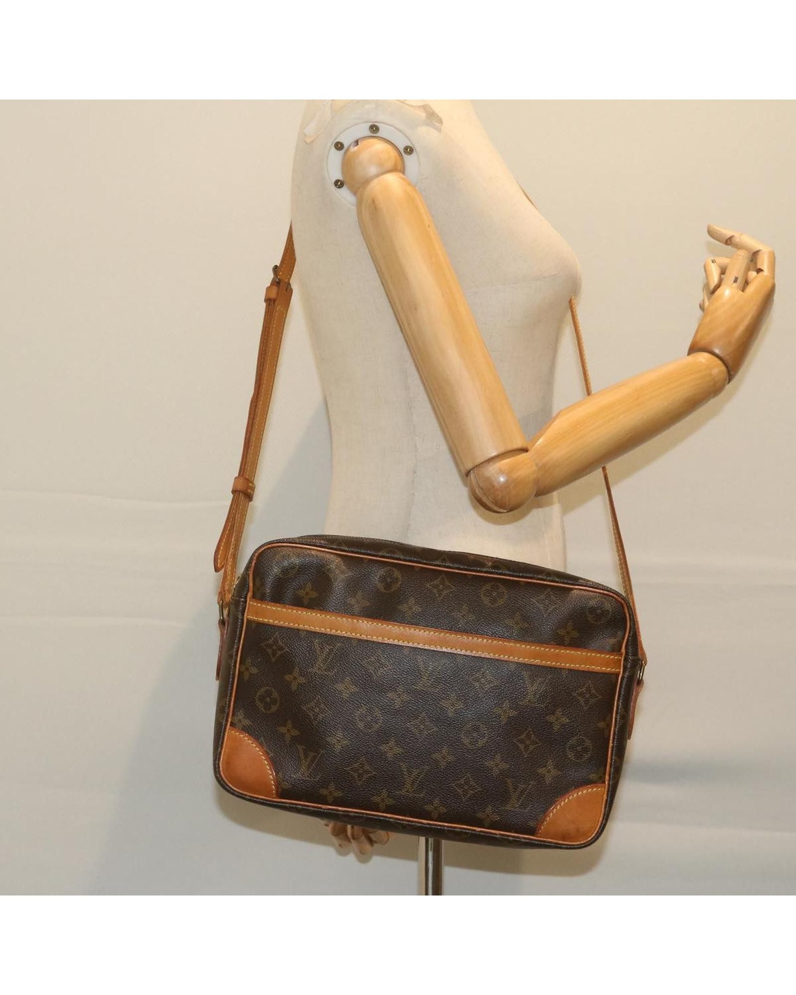 image of Louis Vuitton Elegant Brown Canvas Shoulder Bag, Women's