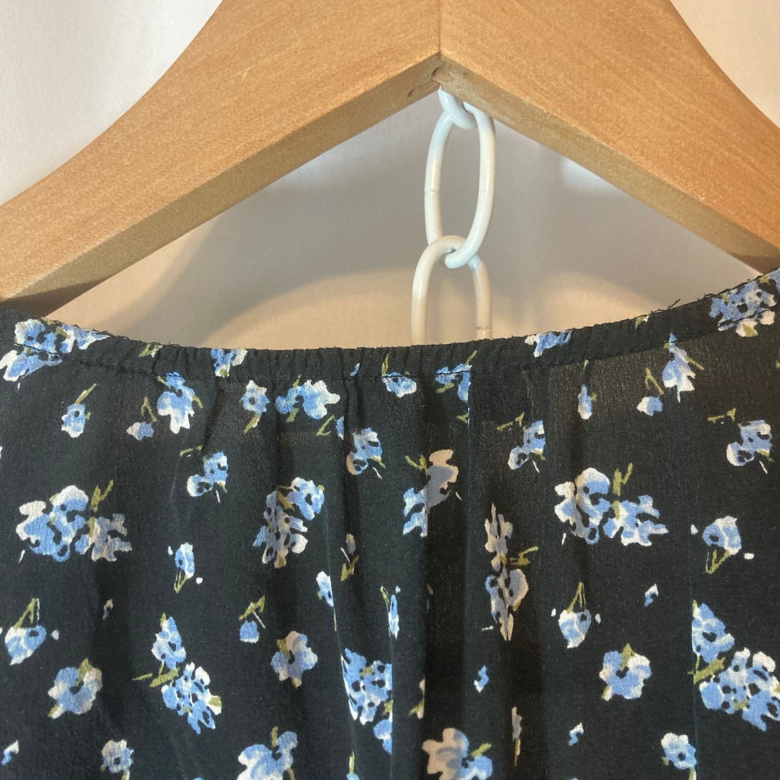 Madewell Madewell Blue Prairie Floral Gathered Tie V-Neck Blouse Top Size M / US 6-8 / IT 42-44 - 7 Thumbnail